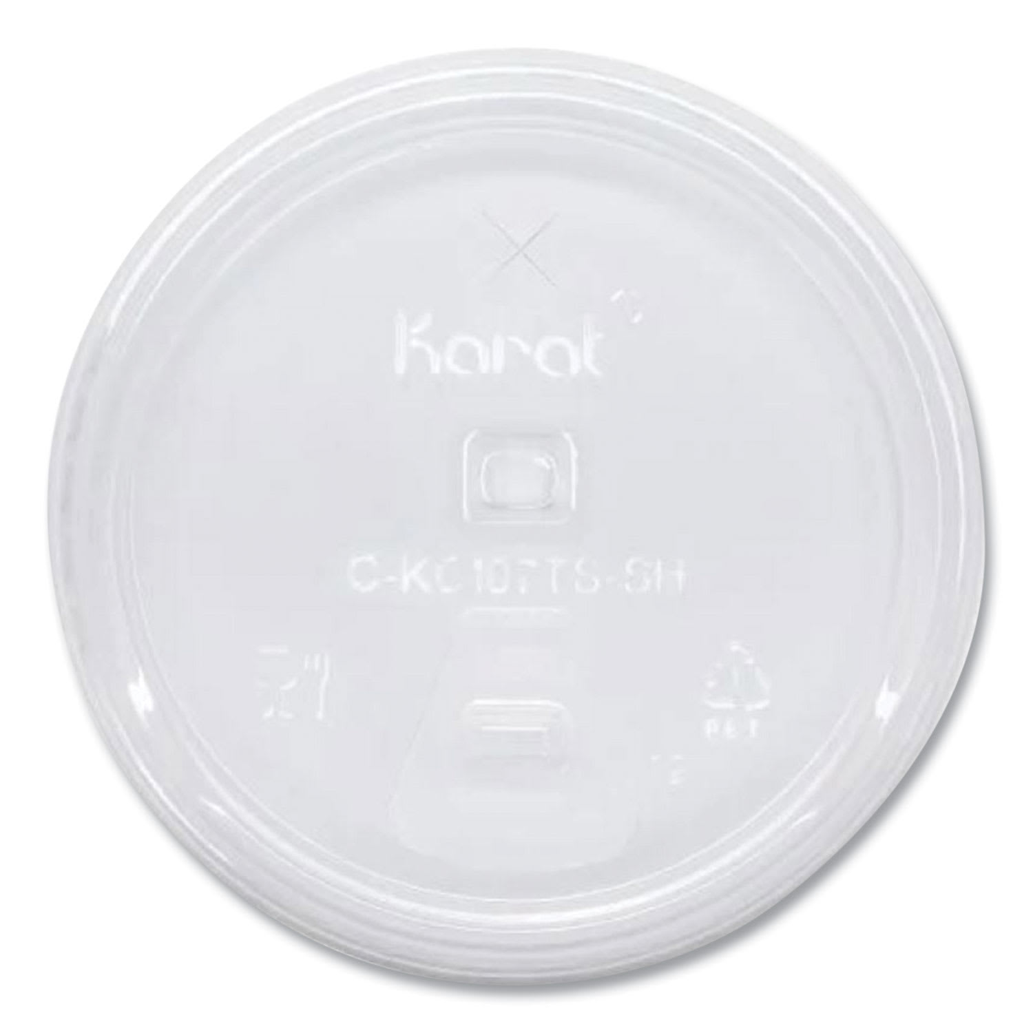 Karat KRTCKC107TSSH PET Lids, Strawless Sipper, Fits 32 oz Cold Cups, Plastic, Clear, 1,000/Carton