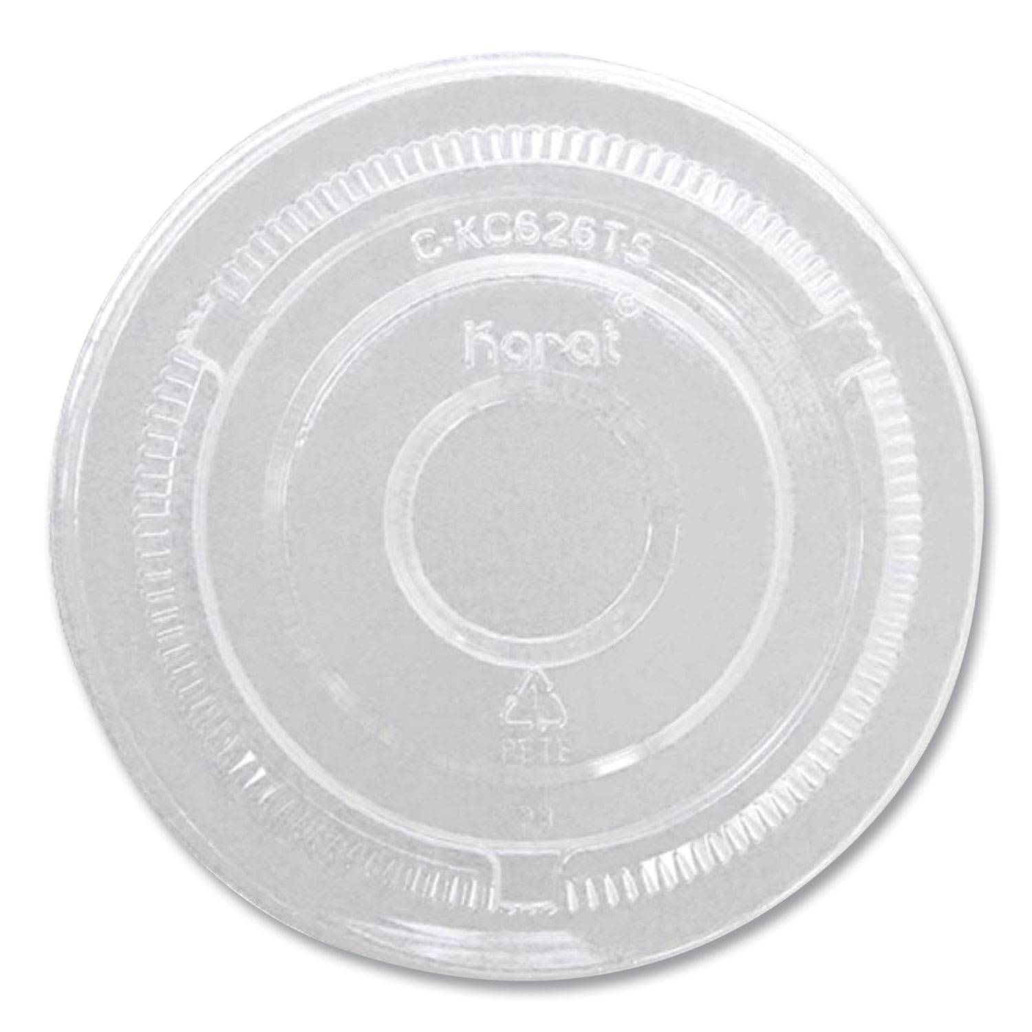 Karat KRTCKC626TSNH PET Lids, No Hole Flat Lid, 12 oz to 24 oz Cold Cups, Plastic, Clear, 1,000/Carton