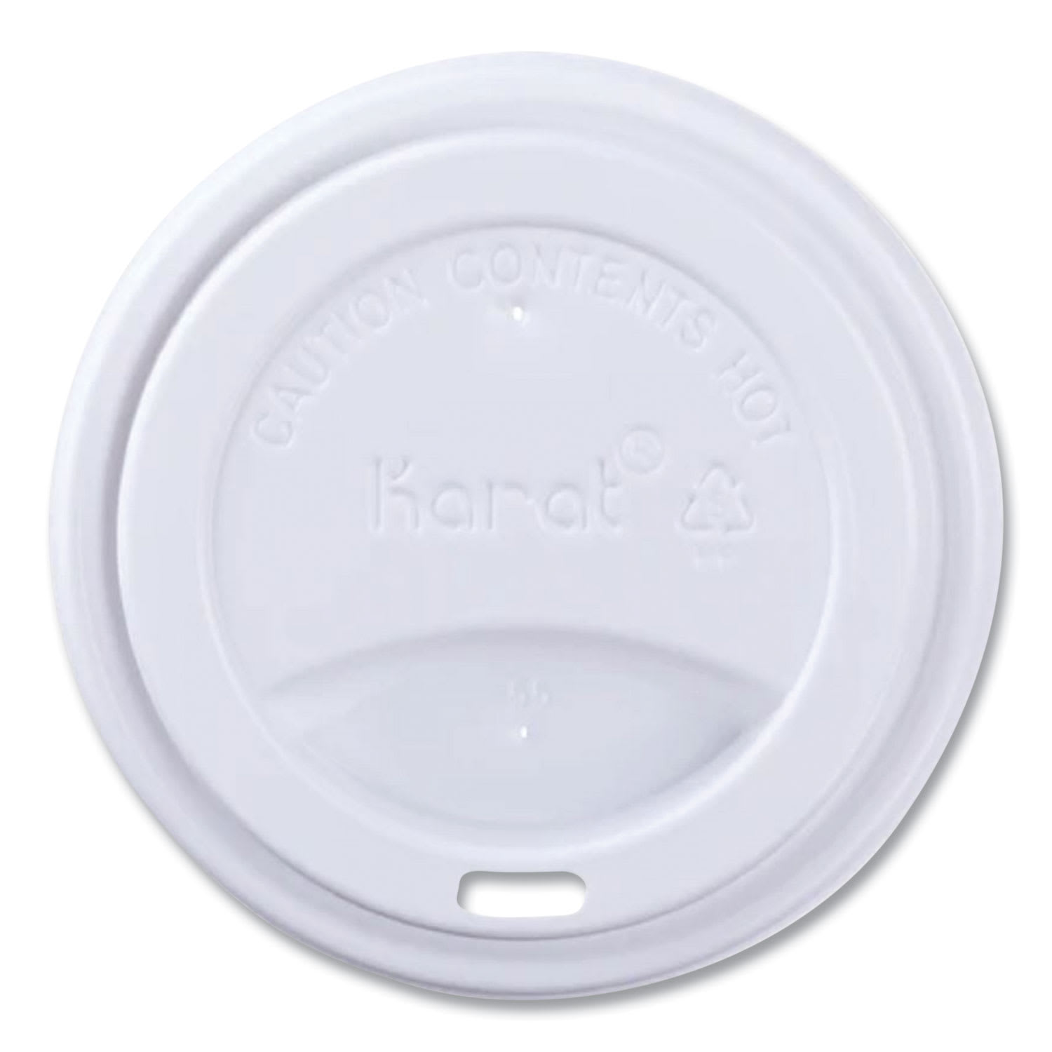 Karat KRTCKDL516WPP Hot Cup Lids, Sipper Lid, Fits 10 oz to 24 oz Hot Cups, Plastic, White, 1,000/Carton