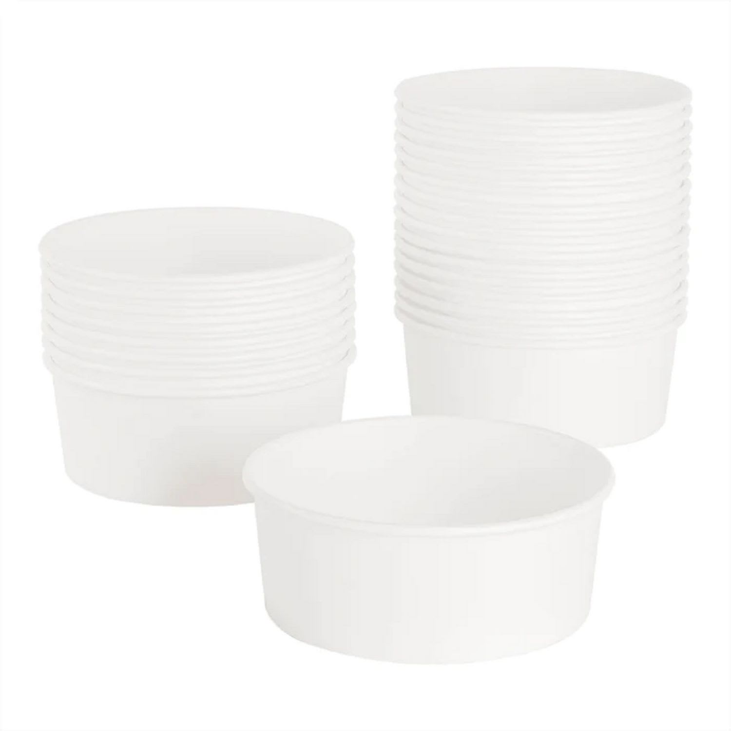 Karat KRTFPPSB32 Food Bucket, 32 oz, 6.5" Diameter x 2.4" h, White, Paper, 360/Carton