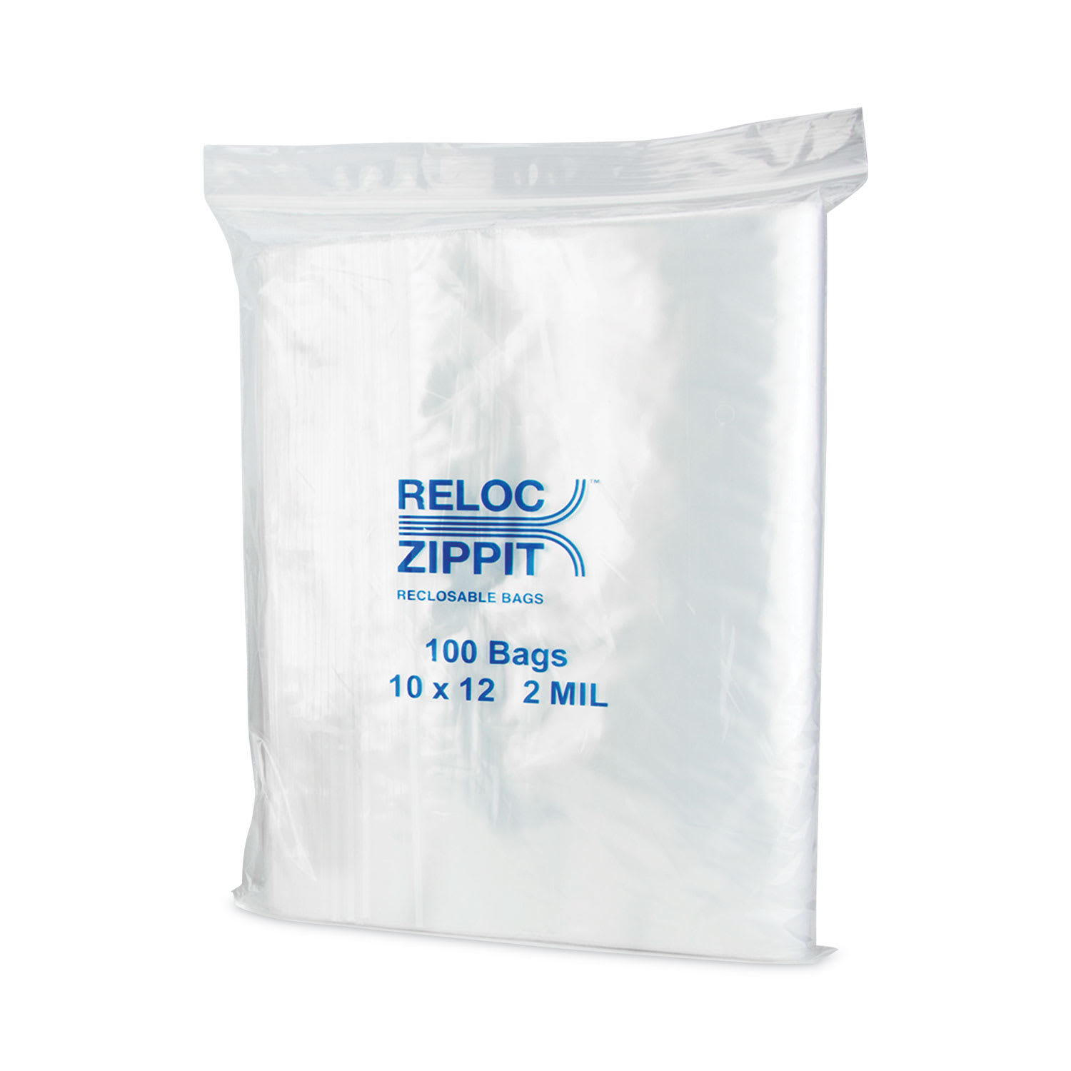 BagCo MGPMGZ2P1012 Zippit Resealable Bags, 2 mil, 10 x 12, Clear, 100 Bags/Pack, 10 Packs/Carton