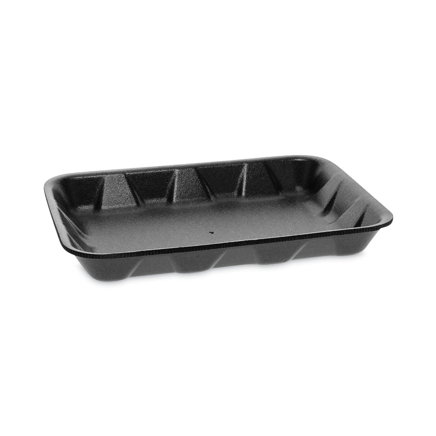 Pactiv Evergreen PCT0TFB04D10000 Supermarket Tray, #4D1, 9.5 x 7 x 1.25, Black, Foam, 500/Carton
