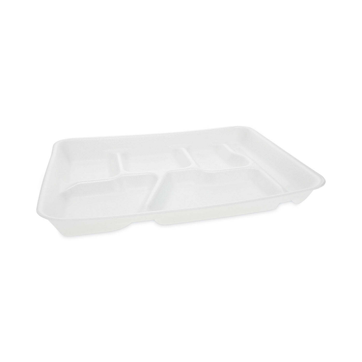 Pactiv Evergreen PCT0TH10601SGBX Foam School Trays, 6-Compartment Tray, 8.5 x 11.5 x 1.25, White, 500/Carton