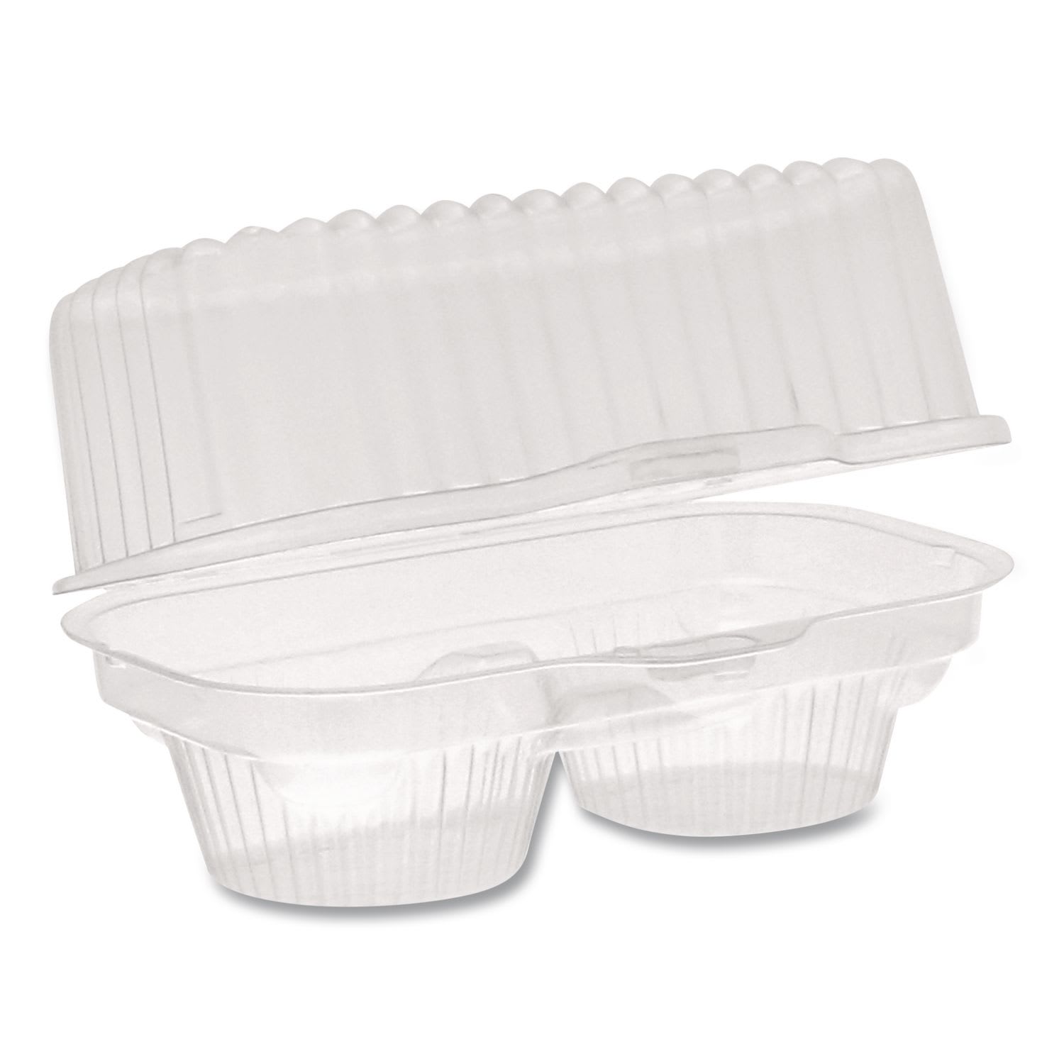 Pactiv Evergreen PCT2002 ClearView Bakery Cupcake Container, 2 Compartments, 6.75 x 4 x 4, Clear, Plastic, 100/Carton