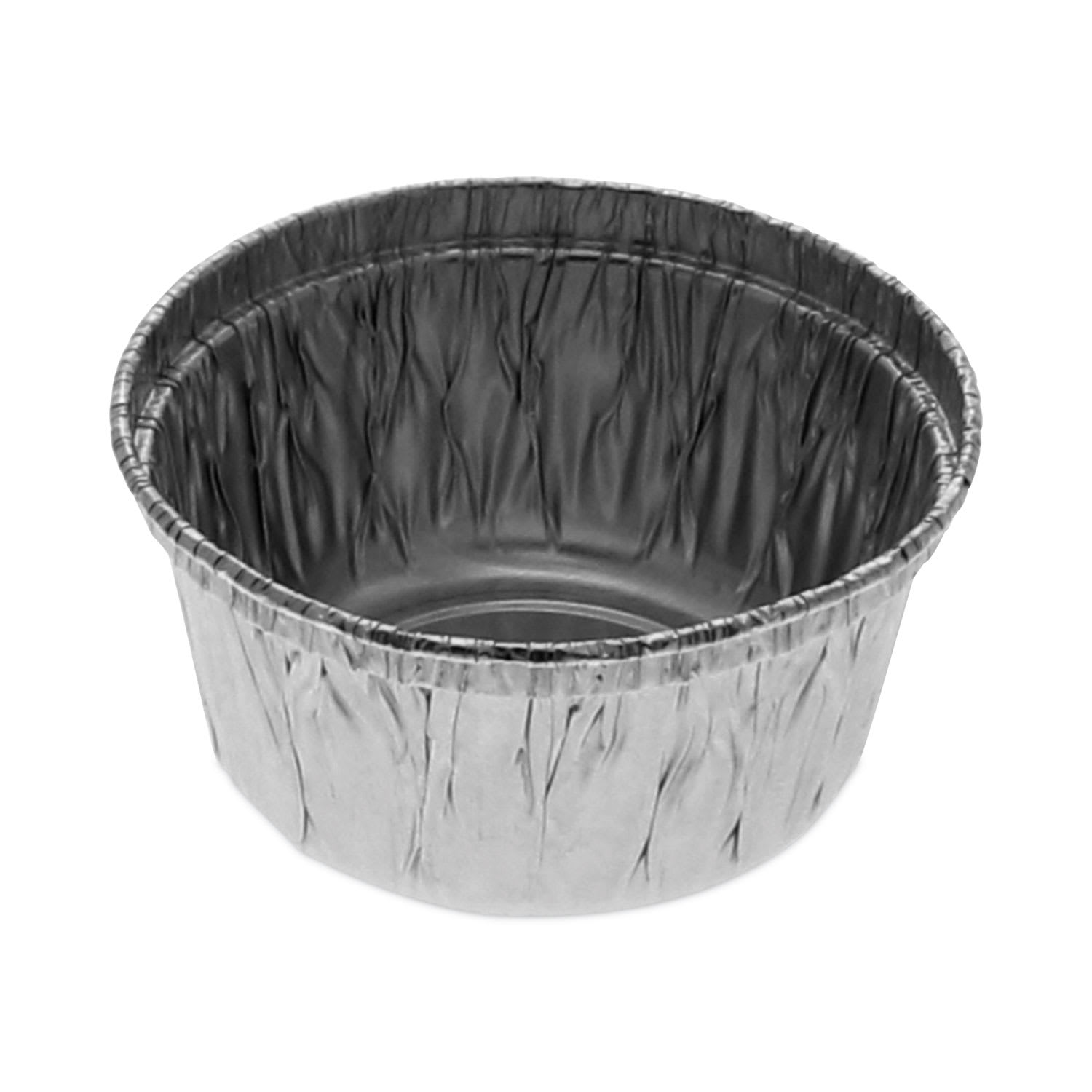 Pactiv Evergreen PCT42330 Aluminum Take-Out Container, 4 oz, 2.94" Diameter x 1.66" h, Silver, 1,000/Carton