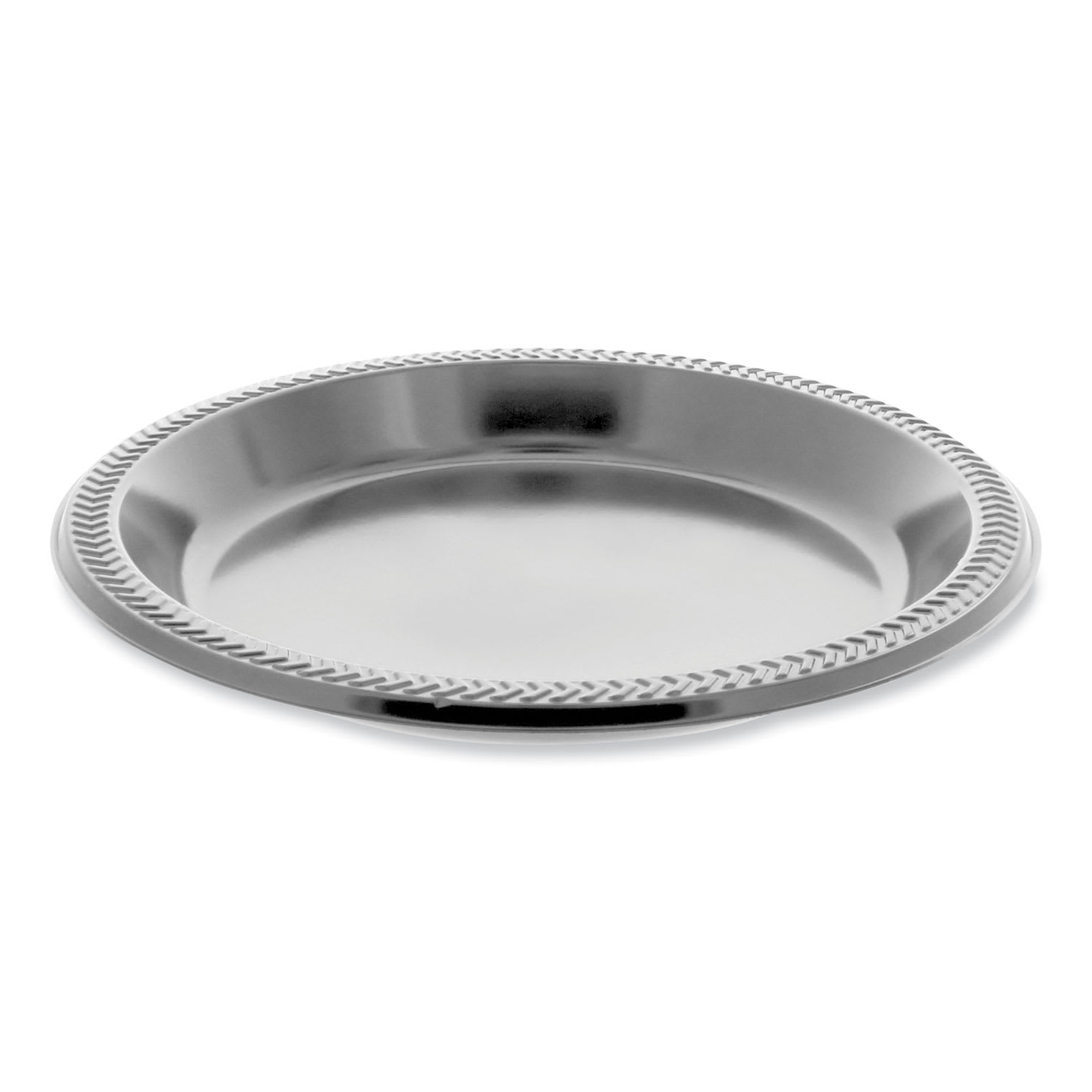 Pactiv Evergreen PCTMI10EY Meadoware Impact Plastic Dinnerware, Plate, 10.25" dia, Black, 500/Carton