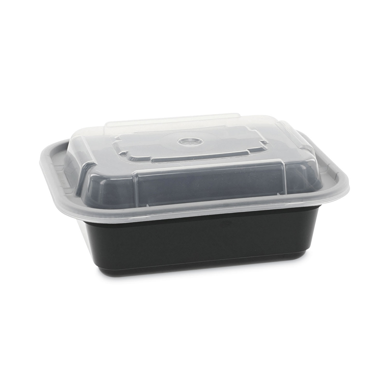 Pactiv Evergreen PCTNC818B Newspring VERSAtainer Microwavable Containers, 12 oz, 5.8 x 4.6 x 2.3, Black/Clear, Plastic, 150/Carton