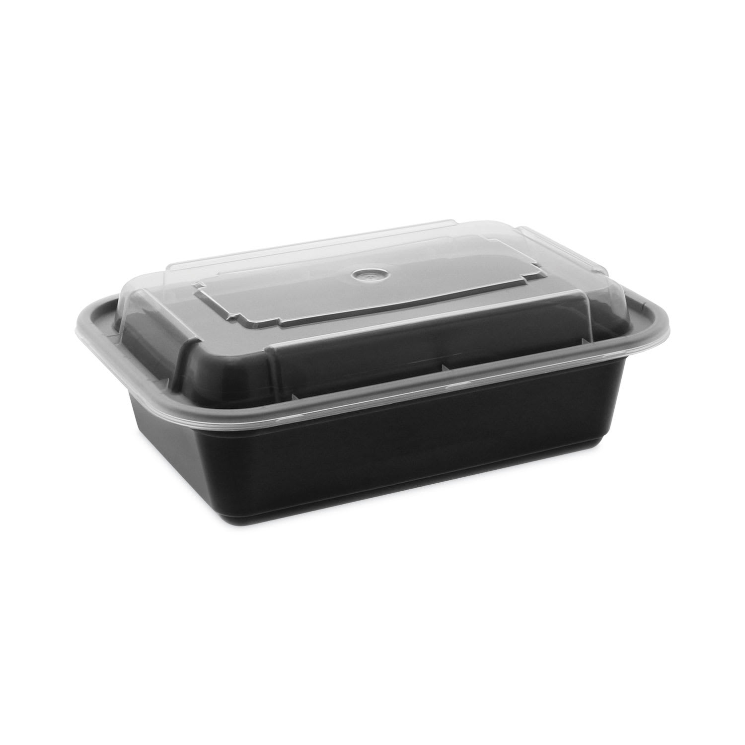 Pactiv Evergreen PCTNC838B Newspring VERSAtainer Microwavable Containers, 24 oz, 7.4 x 5 x 2.5, Black/Clear, Plastic, 150/Carton