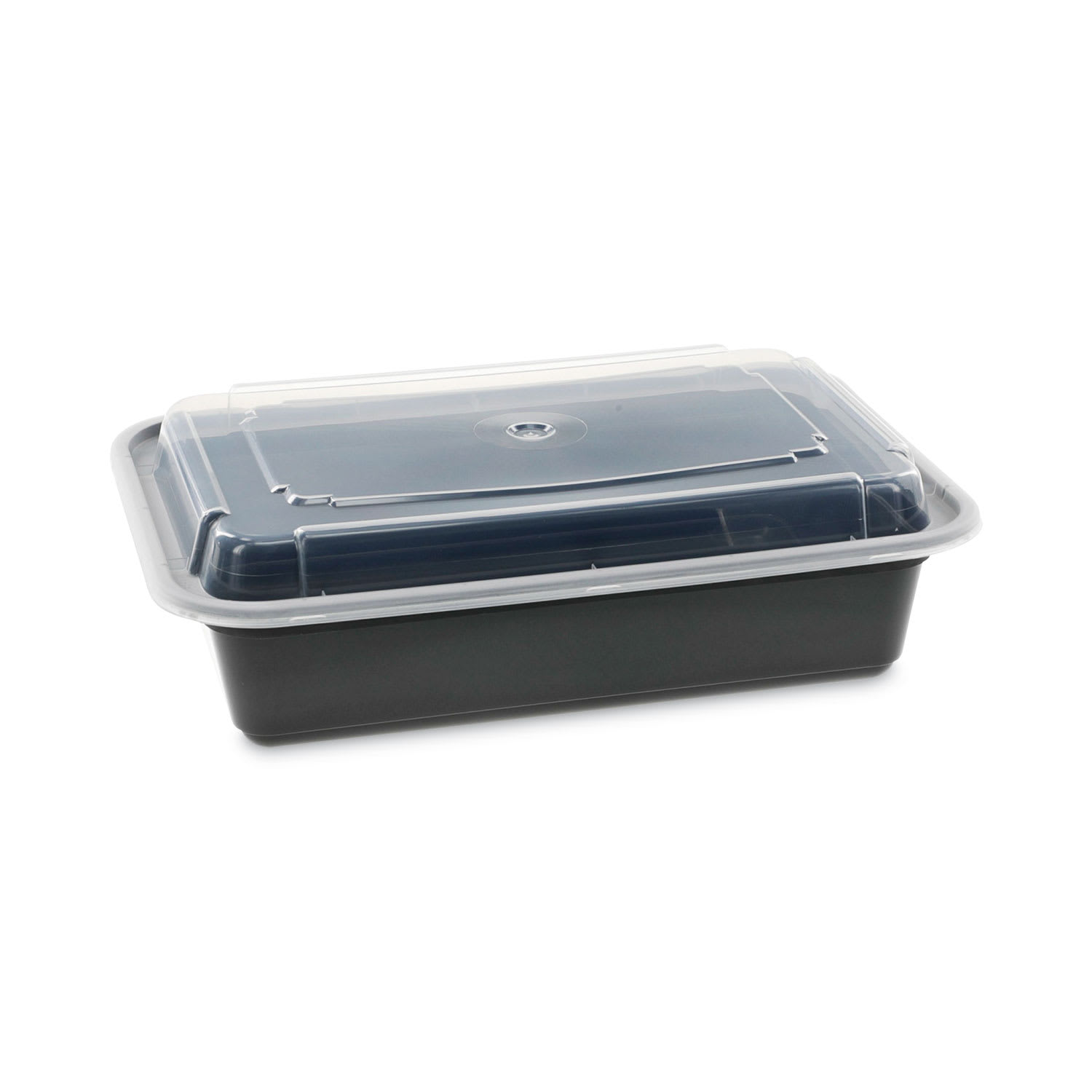 Pactiv Evergreen PCTNC888B Newspring VERSAtainer Microwavable Containers, 38 oz, 8.8 x 6 x 2.5, Black/Clear, Plastic, 150/Carton