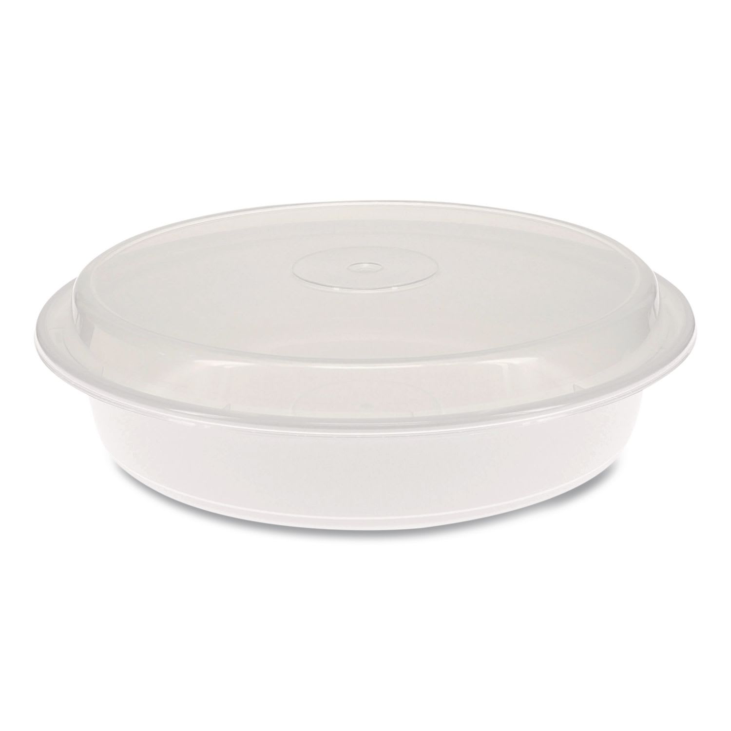 Pactiv Evergreen PCTNC948 Newspring VERSAtainer Microwavable Containers, 48 oz, 9.5 x 9.5 x 2.4, White/Clear, Plastic, 150/Carton