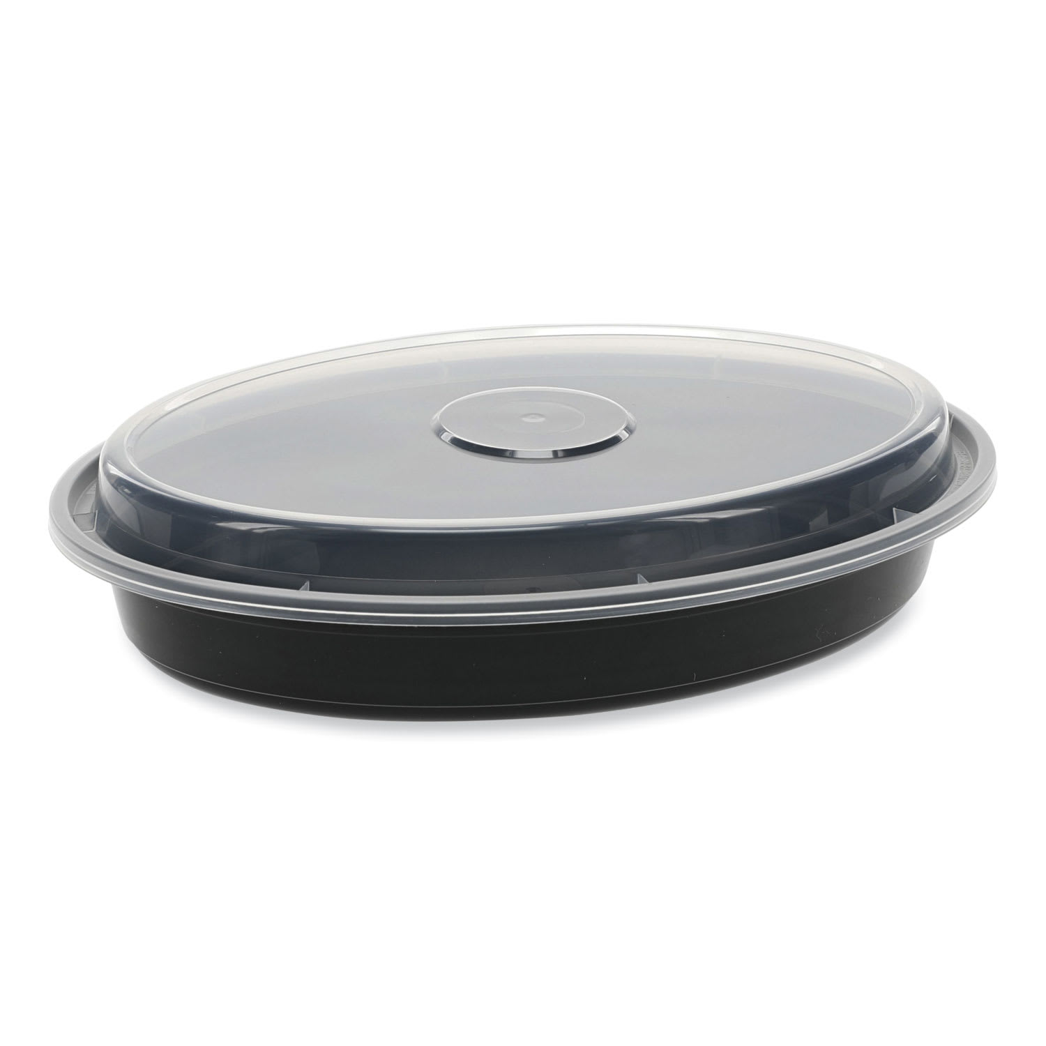 Pactiv Evergreen PCTOC24B Newspring VERSAtainer Microwavable Containers, Oval, 24 oz, 9.1 x 6.7 x 1.45, Black/Clear, Plastic, 150/Carton
