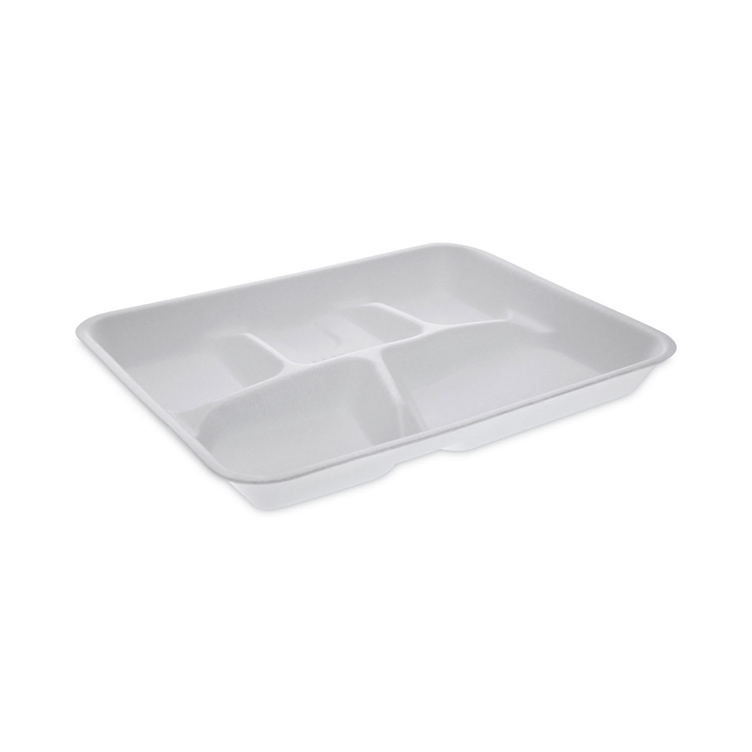 Pactiv Evergreen PCTYTH10500SGBX Foam School Trays, 5-Compartment Tray, 8.25 x 10.5 x 1, White, 500/Carton