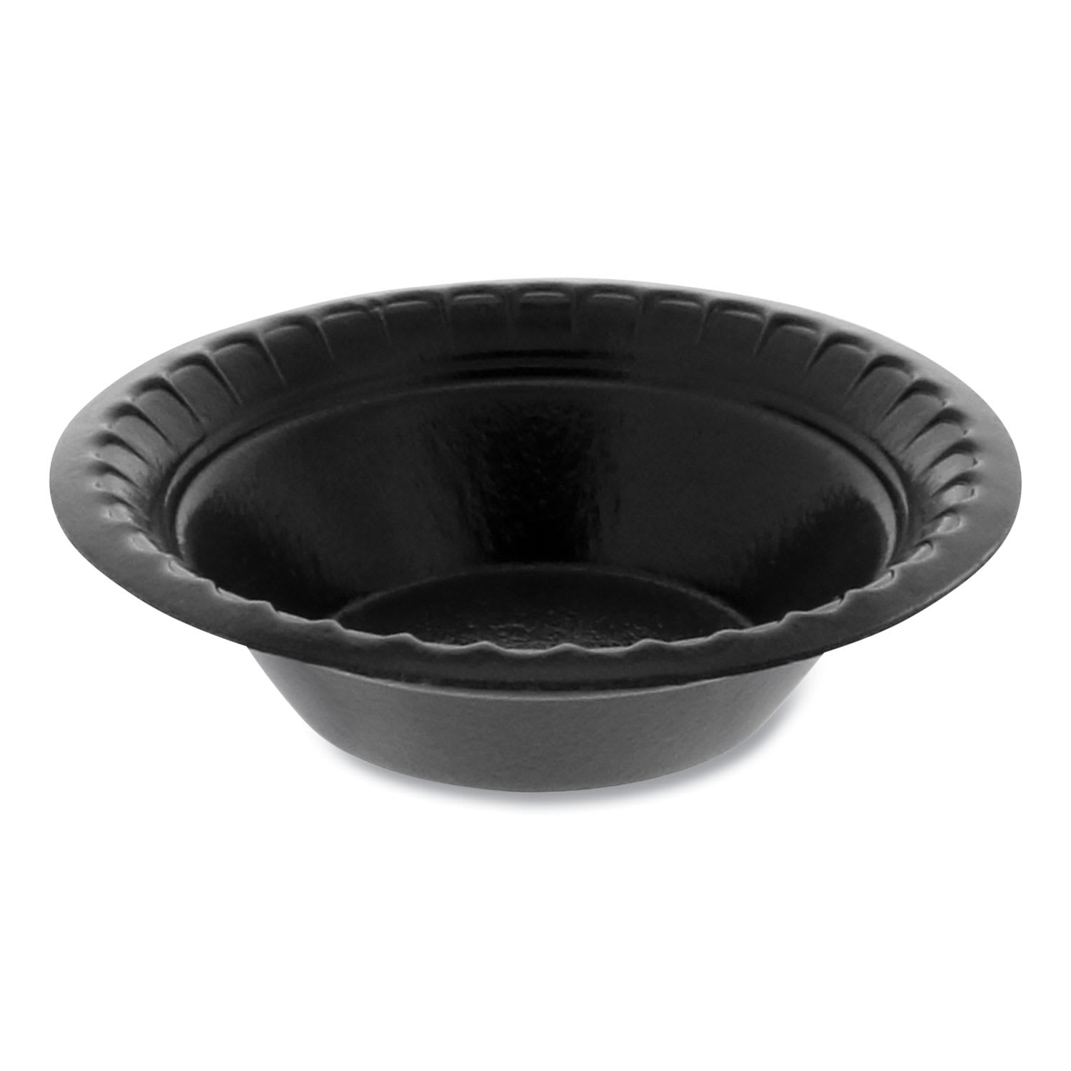 Pactiv Evergreen PCTYTKB00040000 Placesetter Deluxe Laminated Foam Dinnerware, Bowl, 4 oz, Black, 1,250/Carton