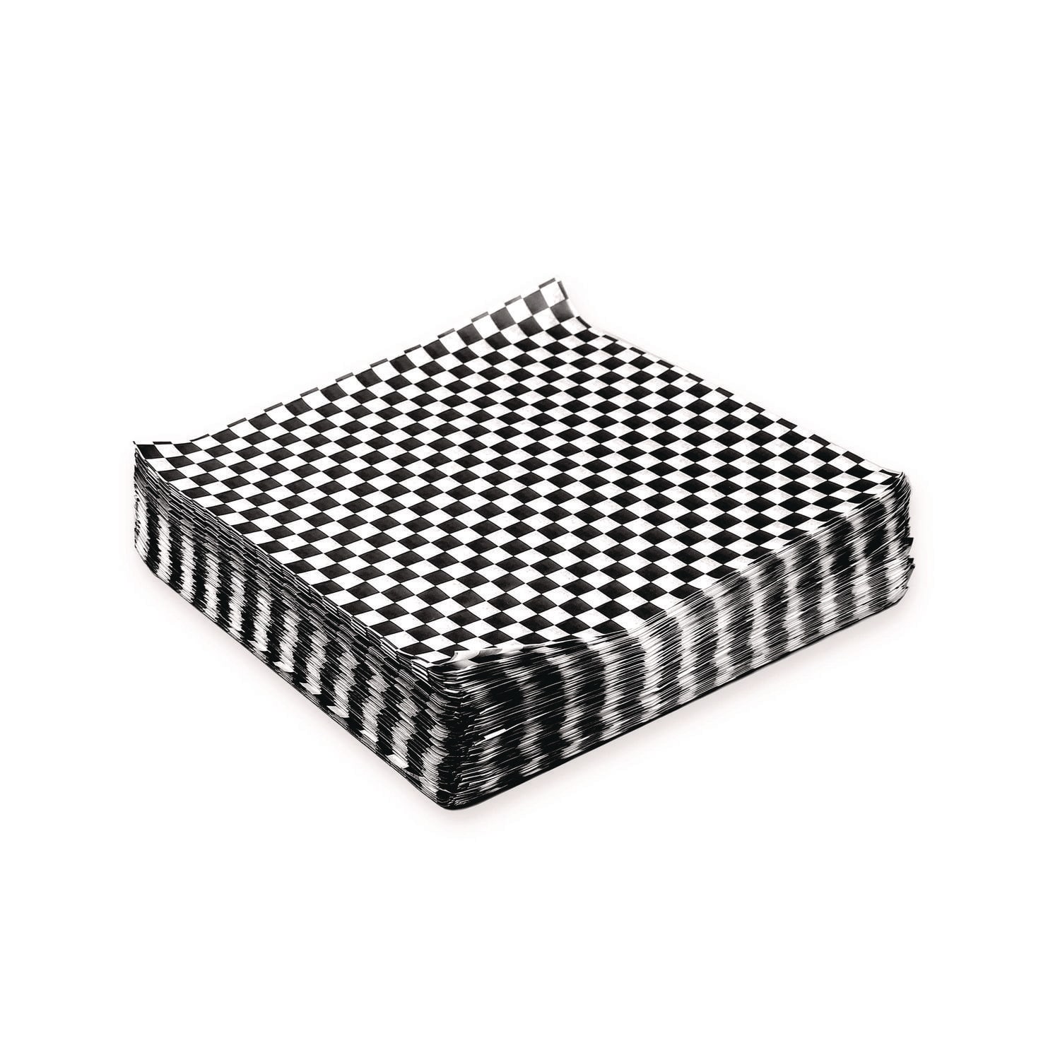 Paterson PDHWG01006 Grease-Resistant Food Wrap, 12 x 12, Black Check, 5,000/Carton