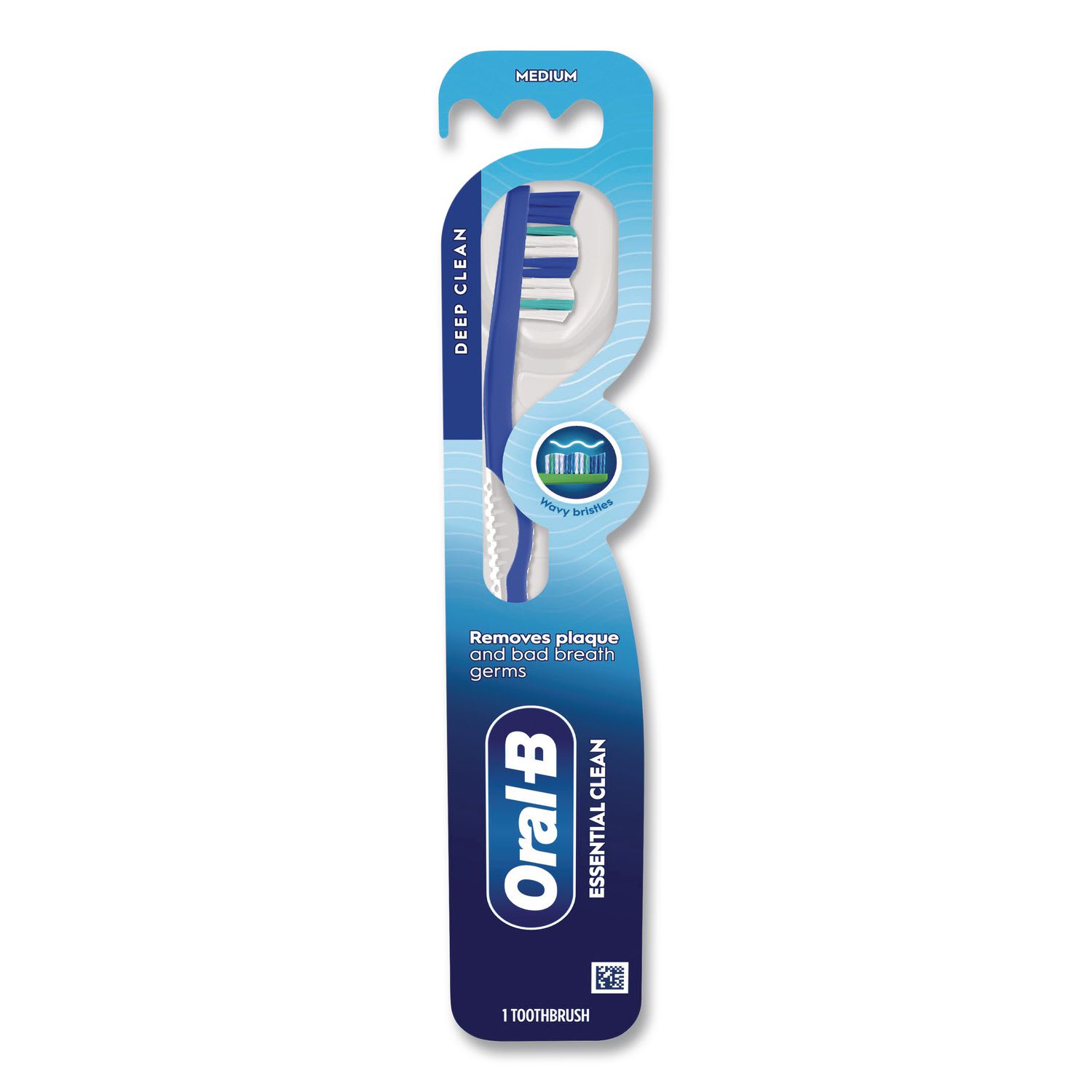 Oral-B PGC10904 Essential Clean Toothbrush, Unscented, Blue/White, 72/Carton