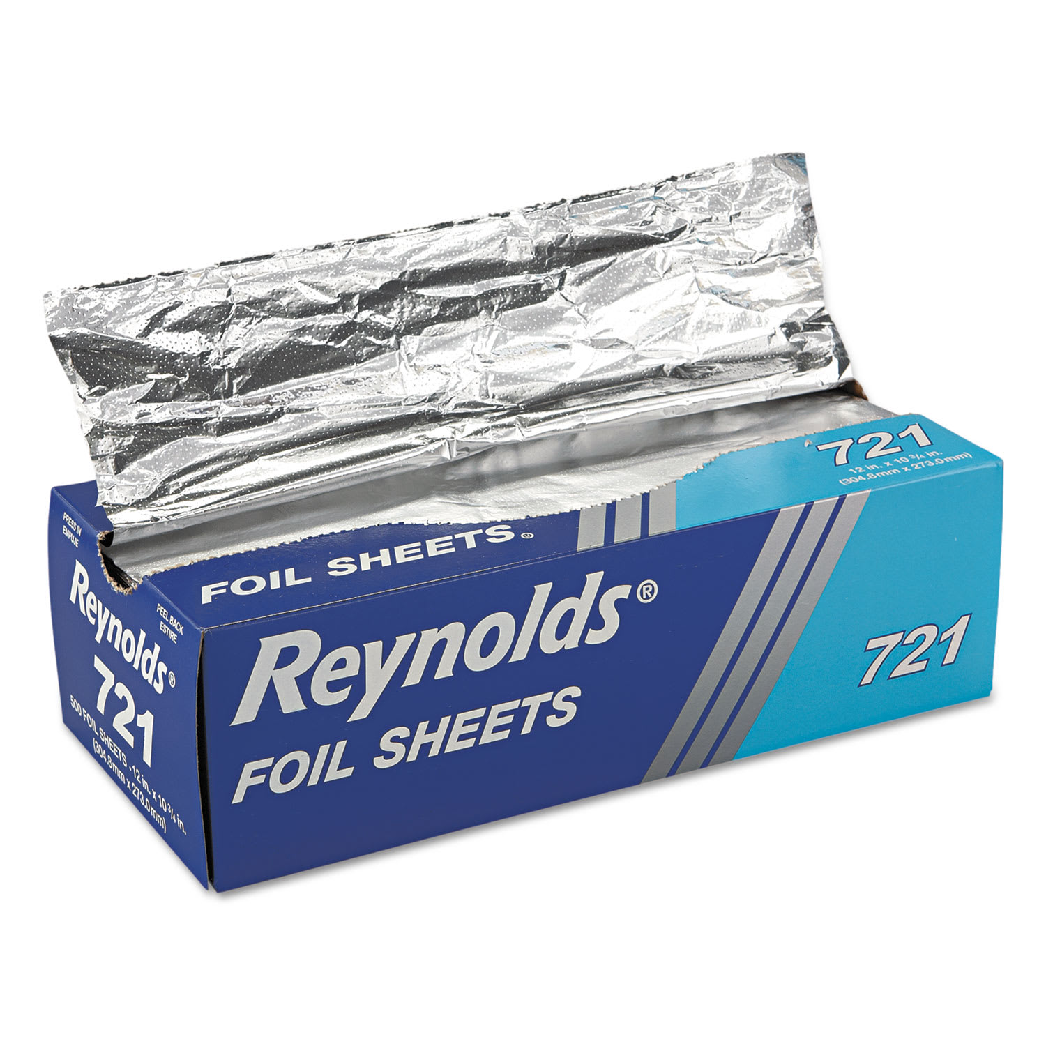 Reynolds Wrap RFP721BX Pop-Up Interfolded Aluminum Foil Sheets, 10.75 x 12, 500/Box