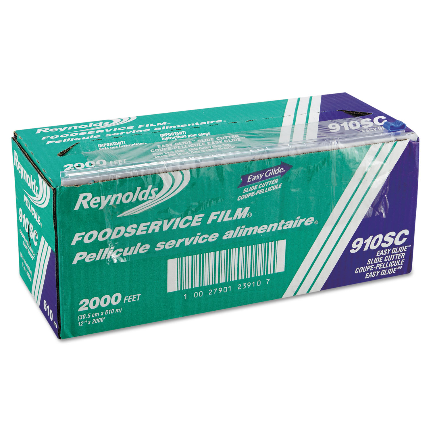 Reynolds Wrap RFP910SC PVC Food Wrap Film Roll in Easy Glide Cutter Box, 12" x 2,000 ft