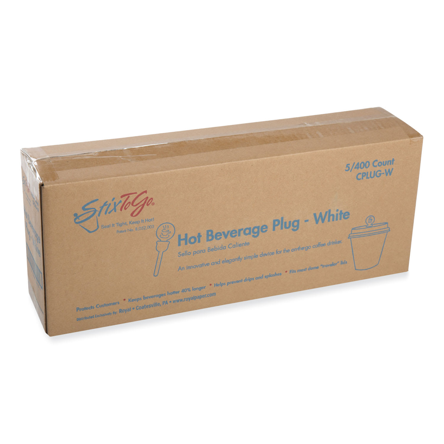 AmerCareRoyal RPPCPLUGW Beverage Plugs, 2", White, 2,000/Carton