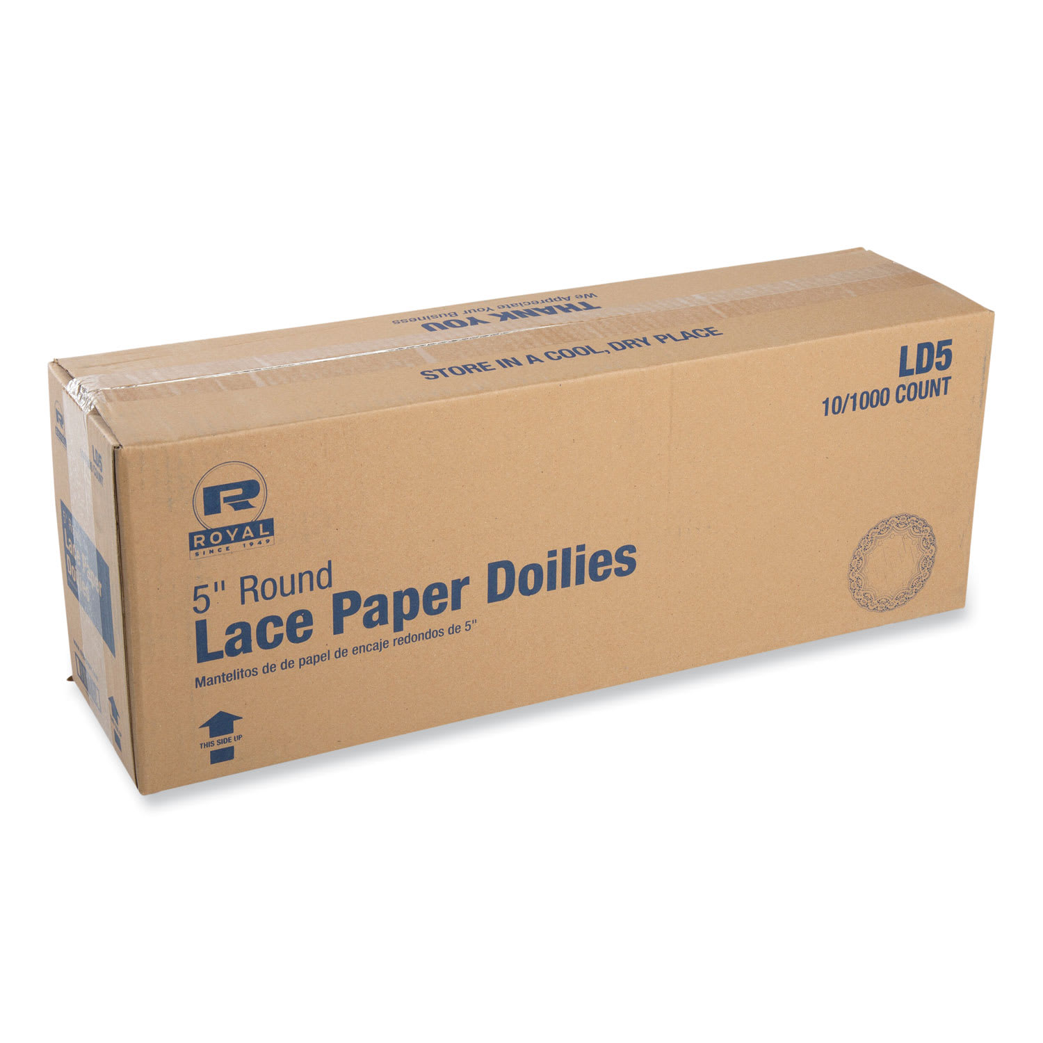 AmerCareRoyal RPPLD5 Lace Doilies, Round, 5", White, 10,000/Carton