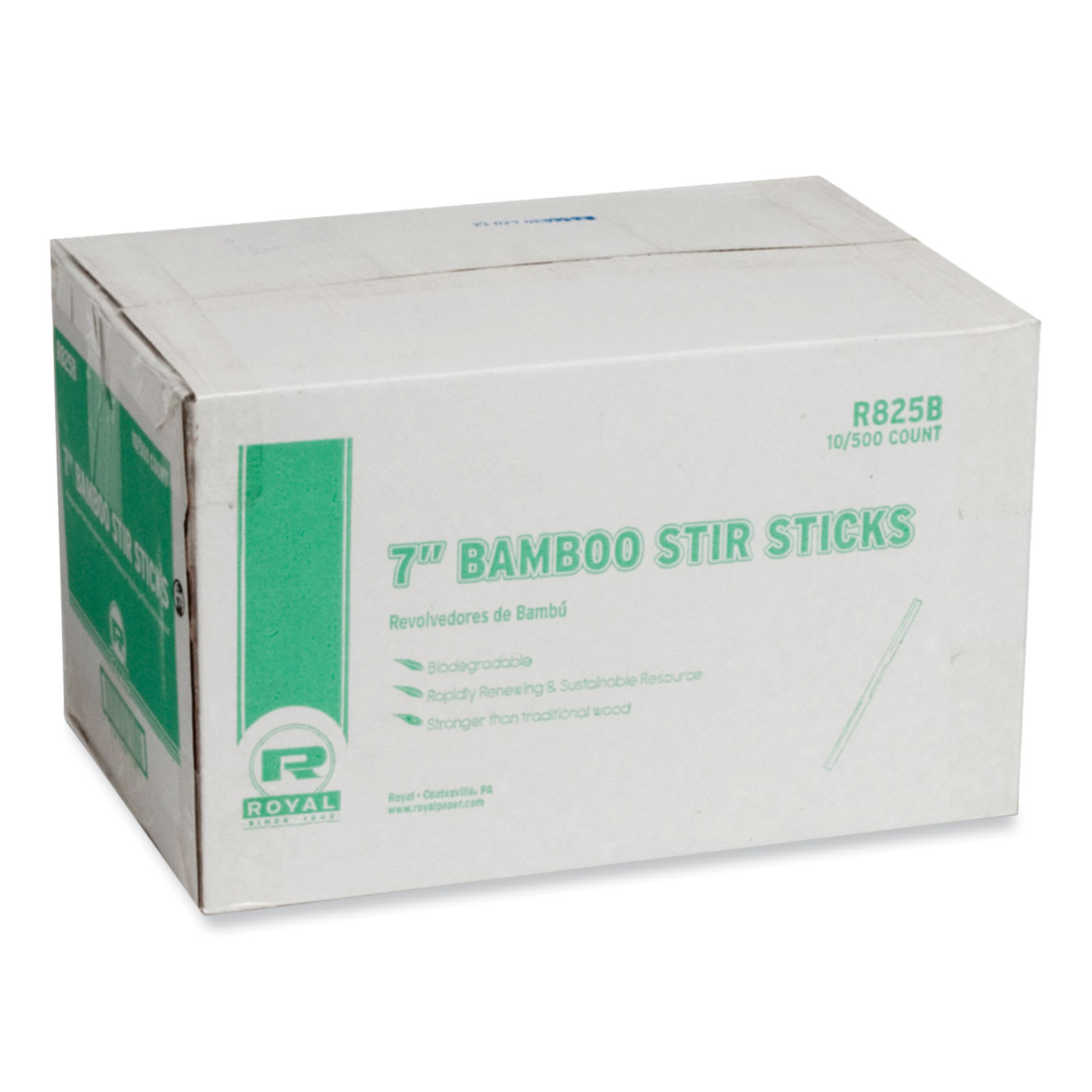 AmerCareRoyal RPPR825B Bamboo Stir Sticks, 7", 5,000/Carton