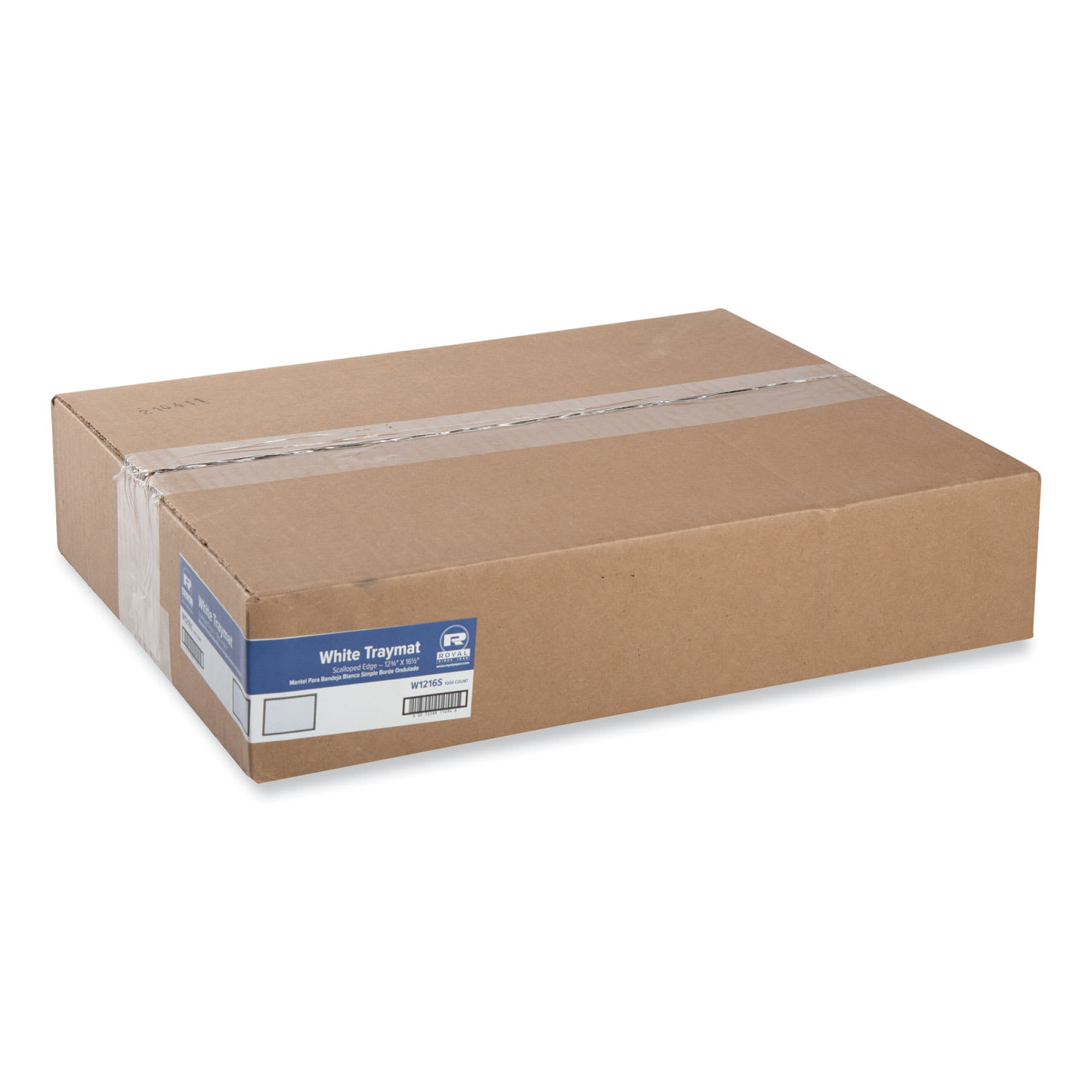 AmerCareRoyal RPPW1216S Traymats, Embossed Surface, Scalloped Edges, 16.5" x 12.75", White, 1,000/Carton
