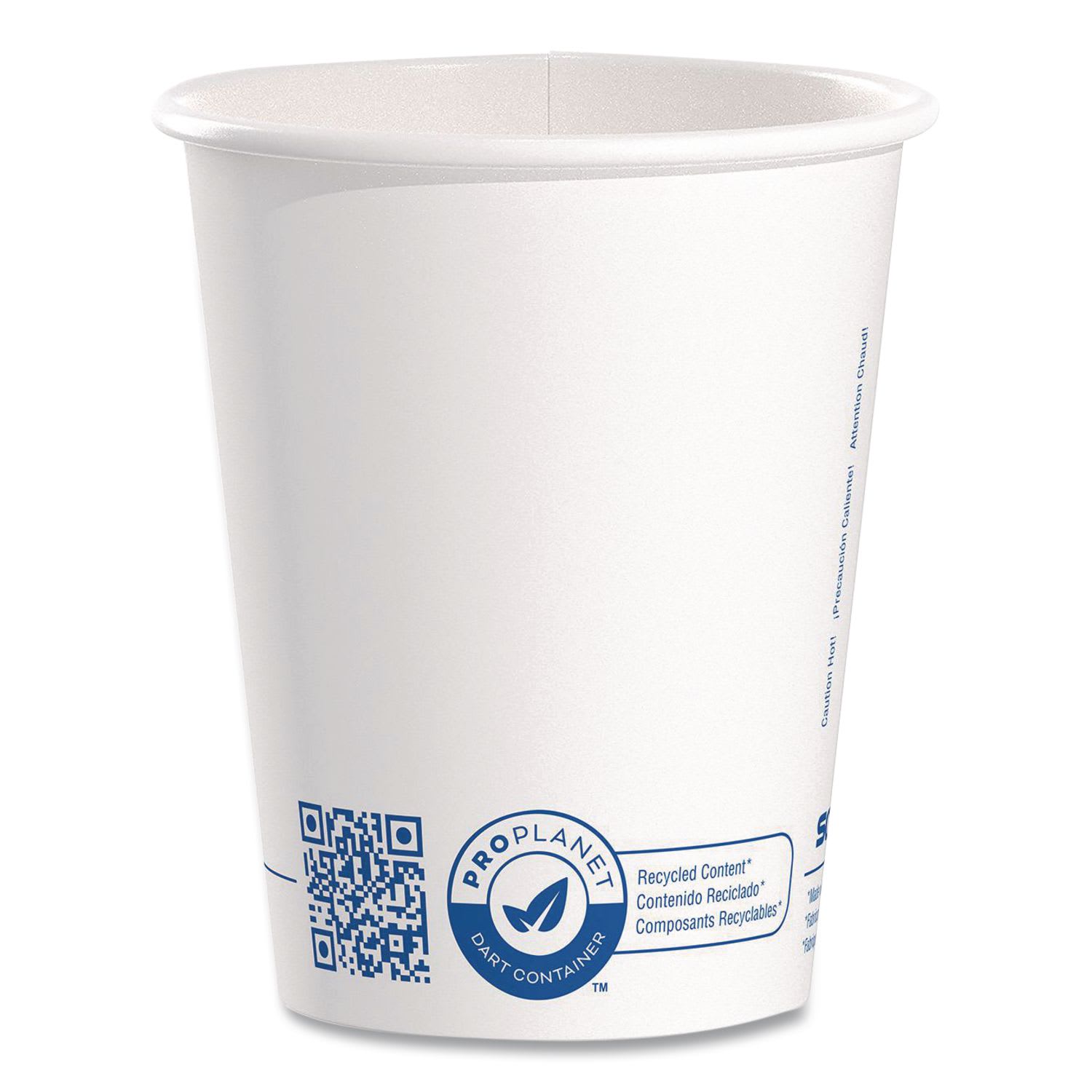 SOLO SCC370RCPLANET Recycled Content PCF Paper Hot Cups, ProPlanet Seal, 10 oz, White/Blue, 1,000/Carton