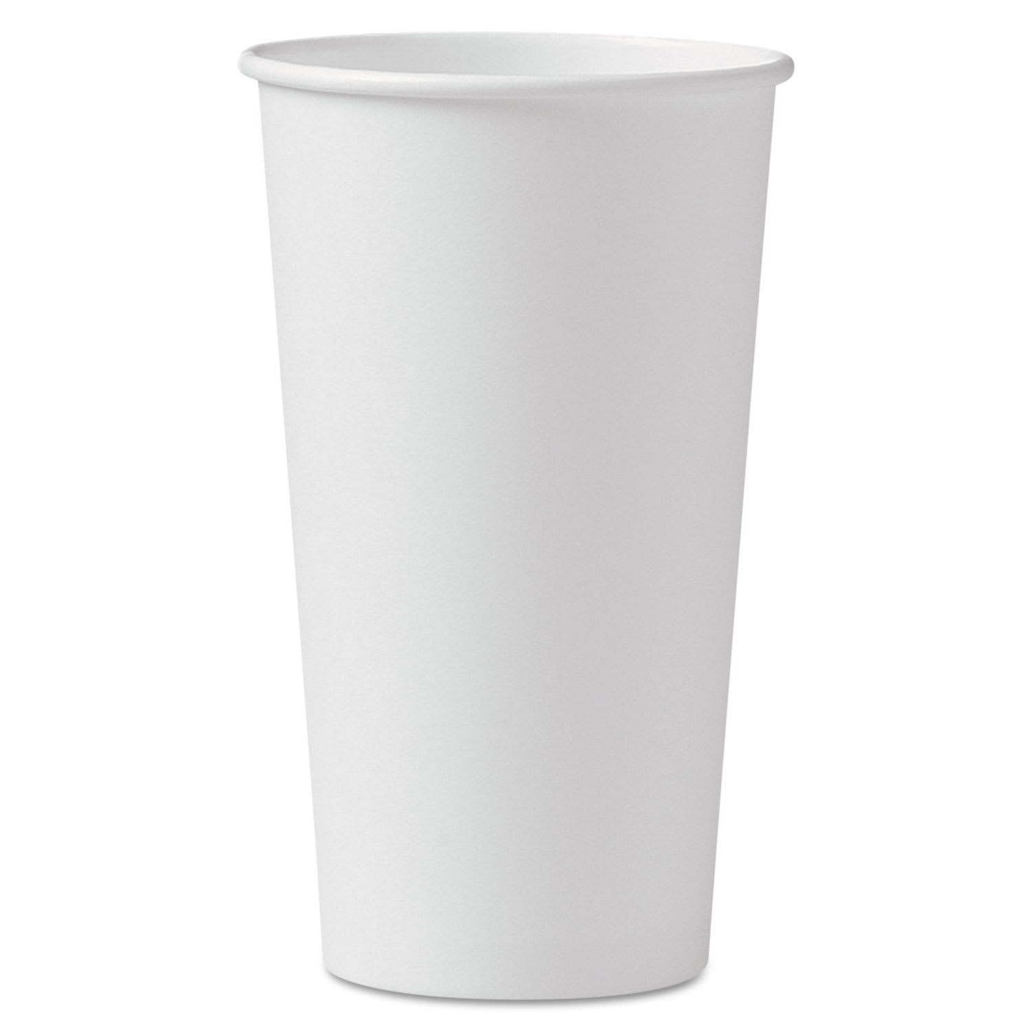 SOLO SCC420W Single-Sided Poly Paper Hot Cups, 20 oz, White, 600/Carton