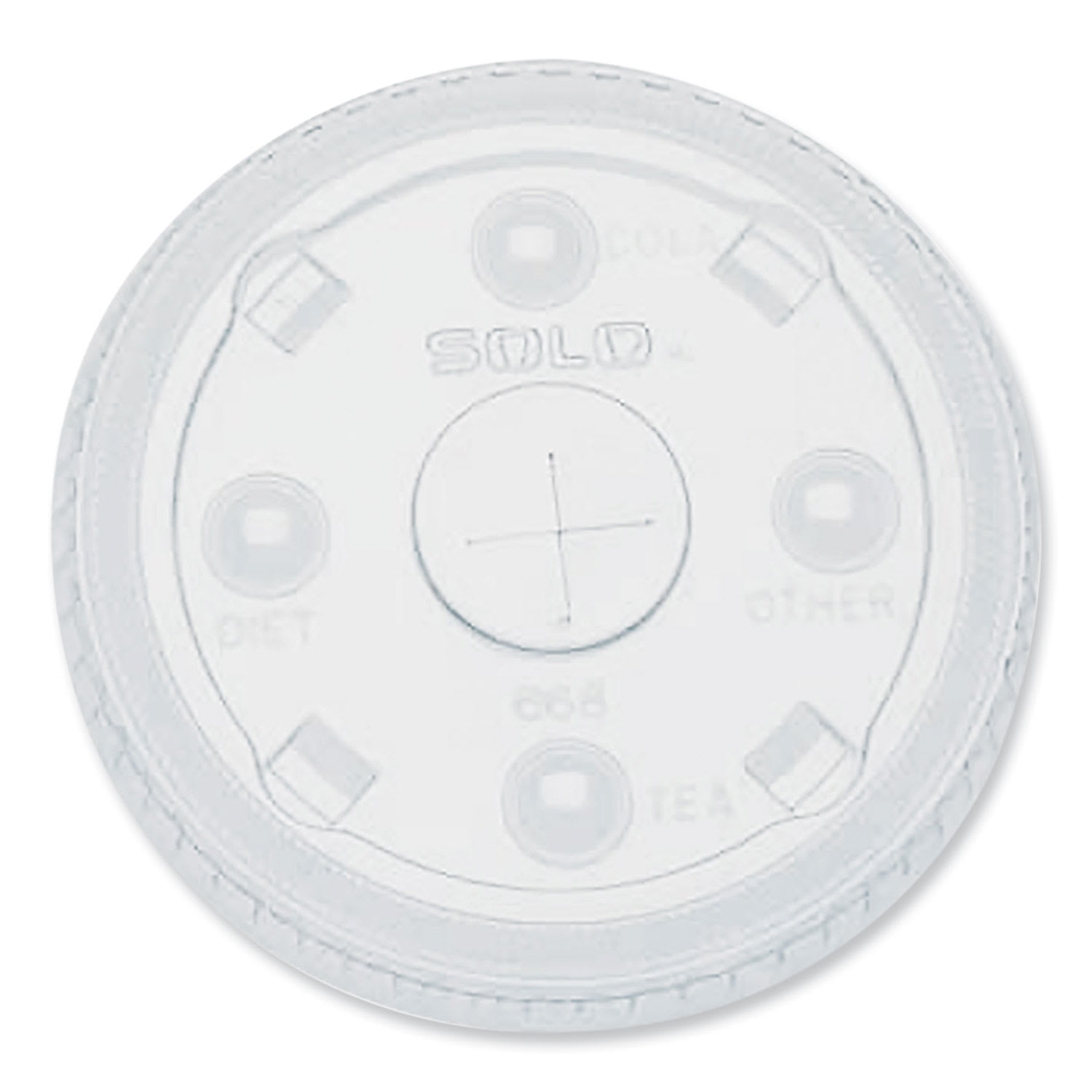 SOLO SCC668NS PETE Plastic Flat Straw-Slot Cold Cup Lids, Fits 12 oz to 24 oz Cold Cups, Plastic, Clear, 1,000/Carton