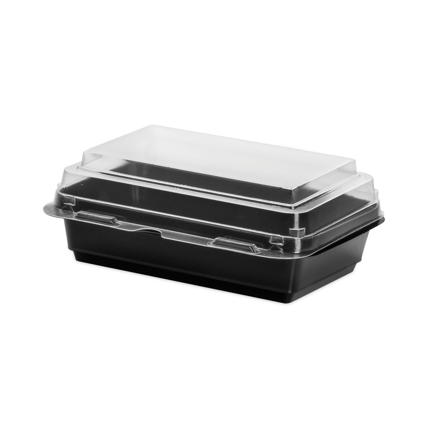 SOLO SCC846612PS94 Creative Carryouts Hinged Plastic Hot Deli Boxes, 24 Oz, 7.87 X 5.4 X 2.1, Black/clear, 200/carton