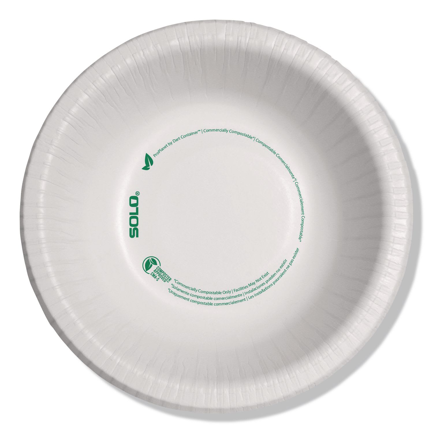 SOLO SCCHB12PLANET Compostable Paper Dinnerware, ProPlanet Seal, Bowl, 12 oz, White, 1,000/Carton