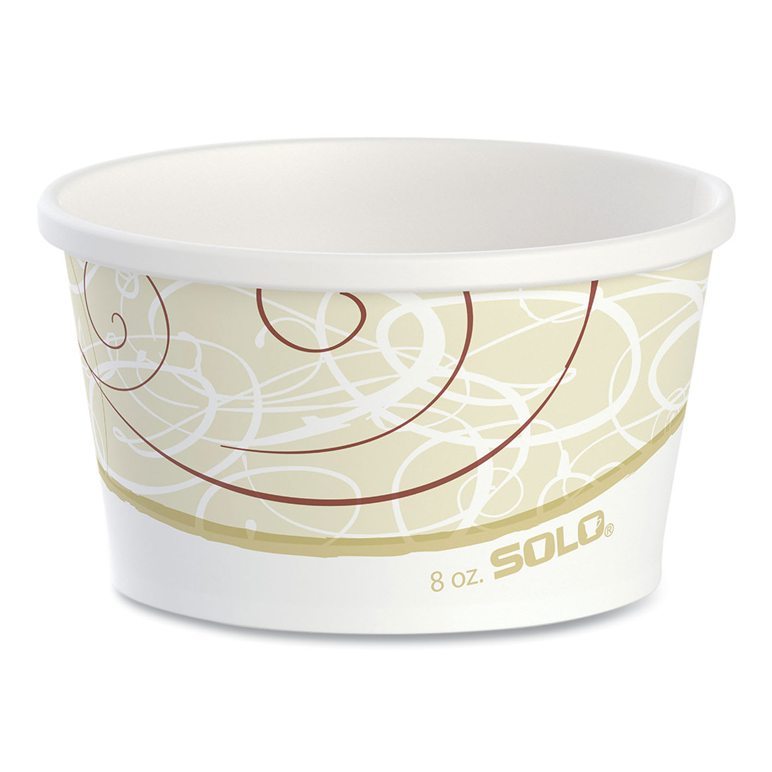 SOLO SCCHS4085SYM Flexstyle Double Poly Paper Containers, 8 oz, Symphony Design, Paper, 25/Pack, 20 Packs/Carton