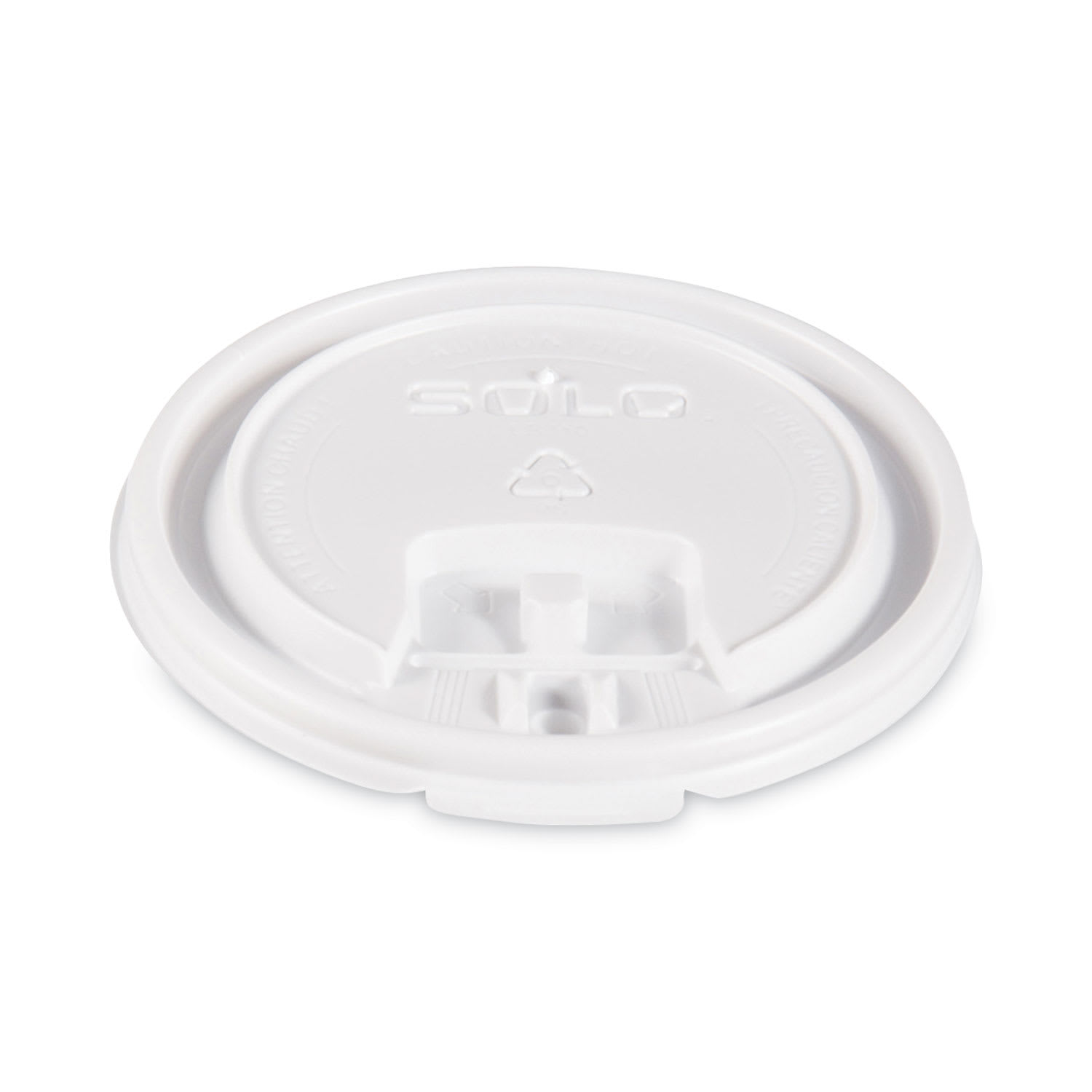 SOLO SCCLB3101 Lift Back and Lock Tab Lids for Paper Cups, Fits 10 oz Hot Cups, Plastic, White, 100/Sleeve, 10 Sleeves/Carton