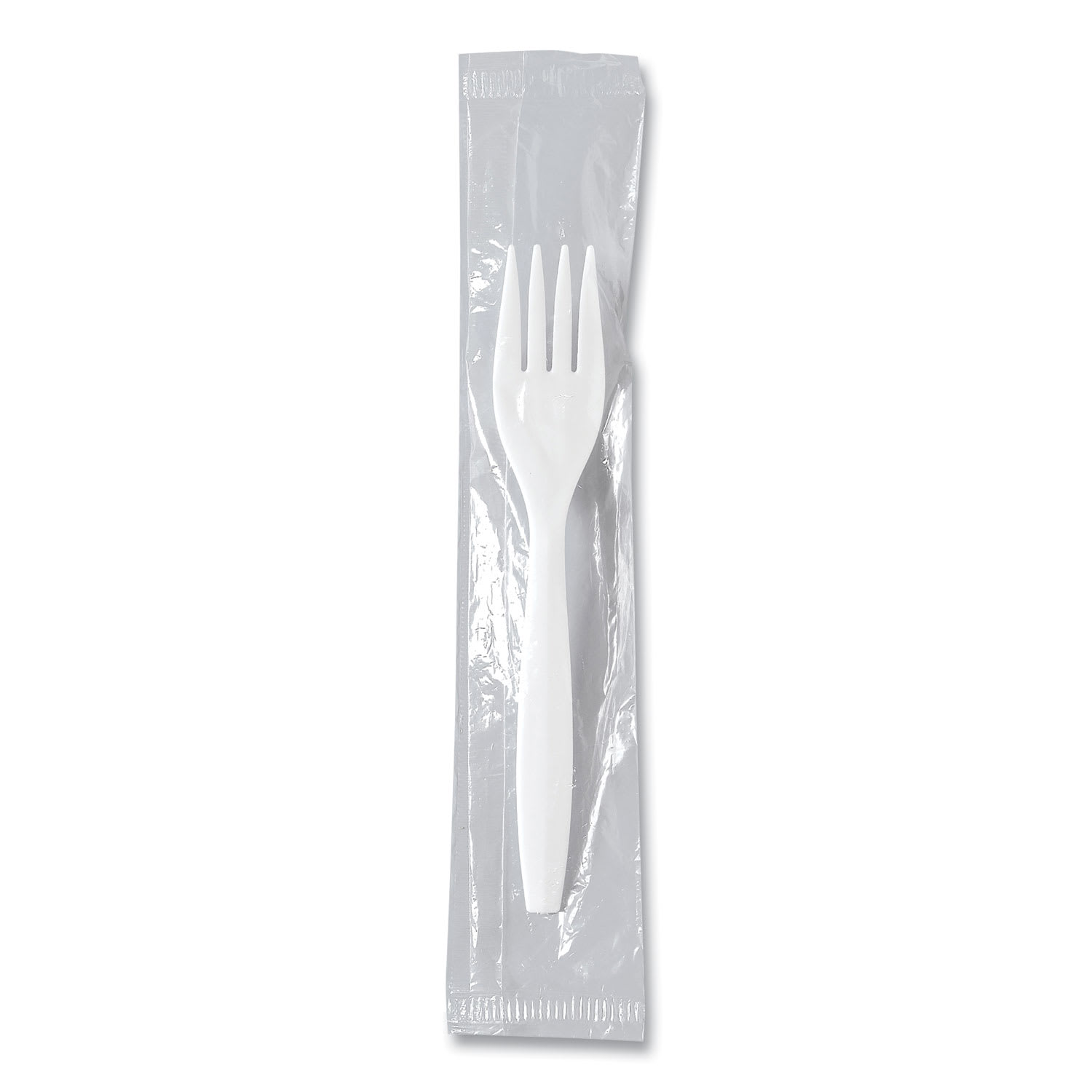 SOLO SCCMOW10007 Regal Mediumweight Cutlery, Individually Wrapped, Fork, Plastic, White, 1,000/Carton