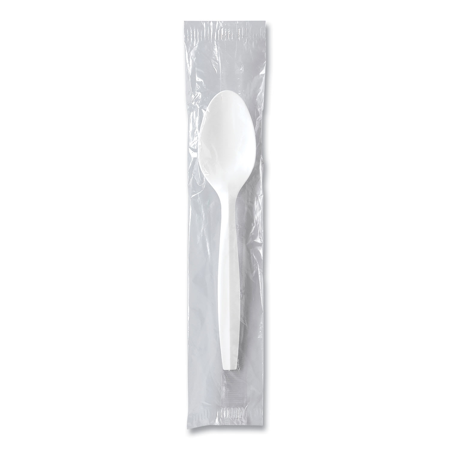 SOLO SCCMOW30007 Regal Mediumweight Cutlery, Individually Wrapped, Spoon, Plastic, White, 1,000/Carton