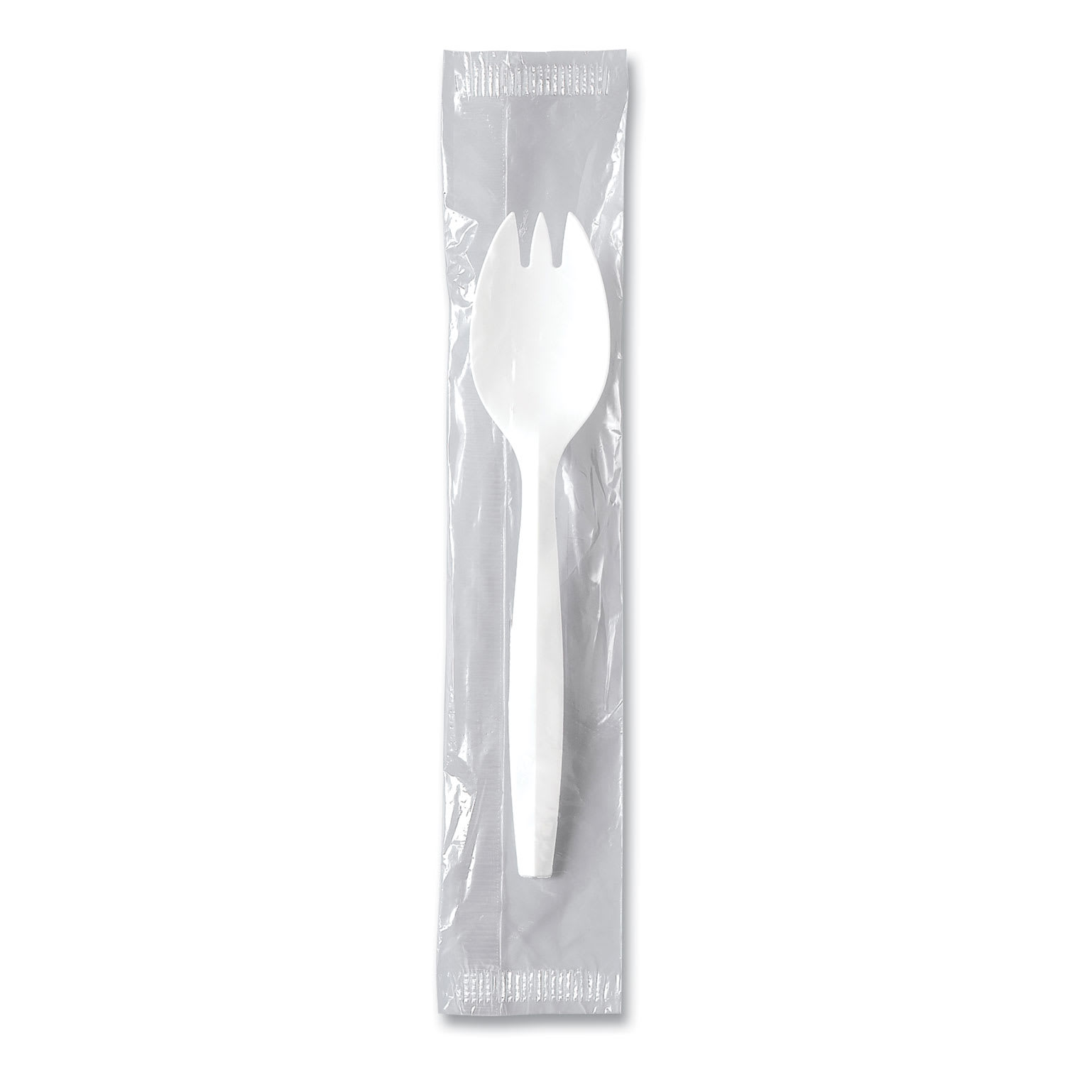 SOLO SCCMOW60007 Regal Mediumweight Cutlery, Individually Wrapped, Spork, Plastic, White, 1,000/Carton