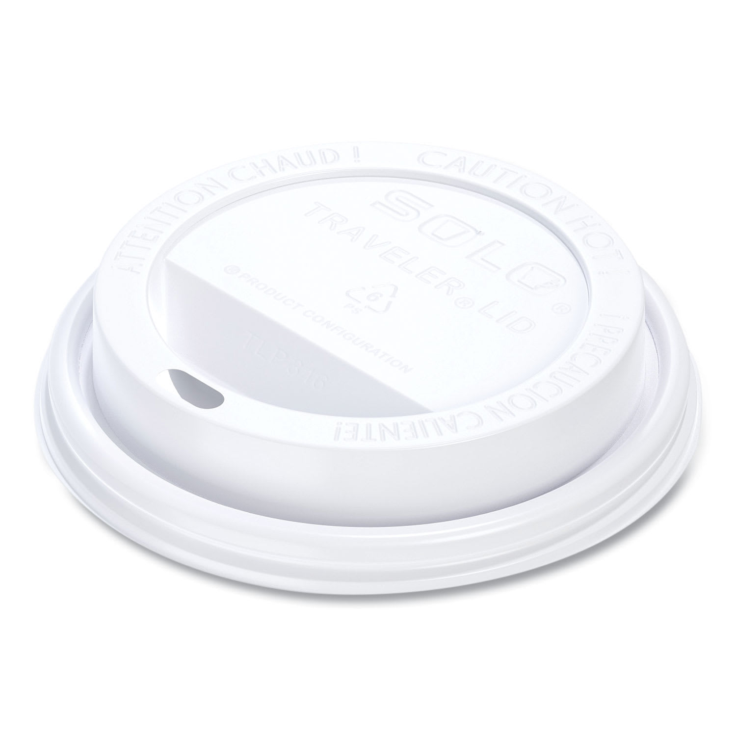 SOLO SCCTLP316 Traveler Cappuccino Style Dome Lid, Fits 10 oz to 24 oz Hot Cups, Plastic, White, 100/Pack, 10 Packs/Carton
