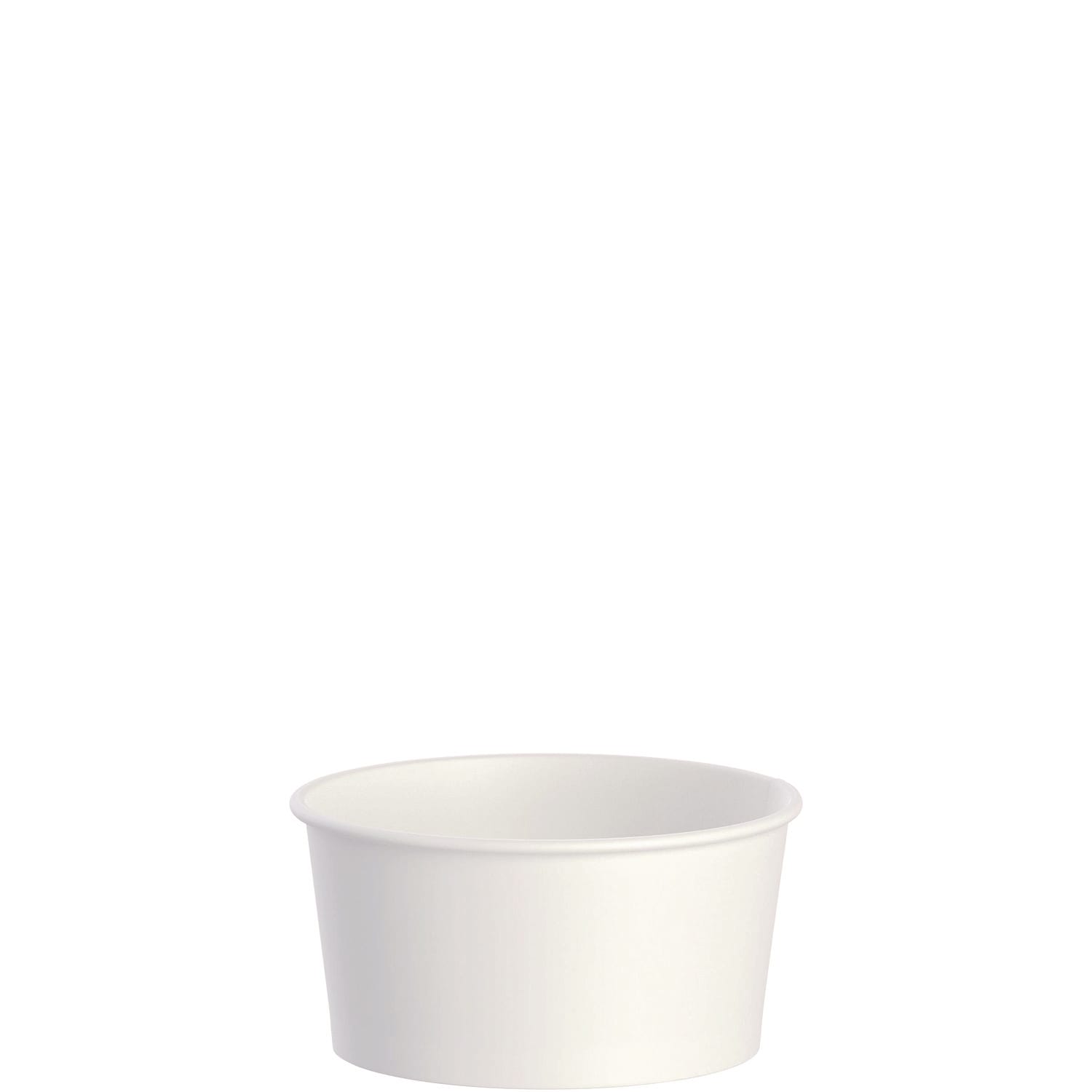 SOLO SCCVS606X02050 Double Poly Paper Food Container, 6 oz, 3.83" Diameter x 1.99" h, White, 1,000/Carton