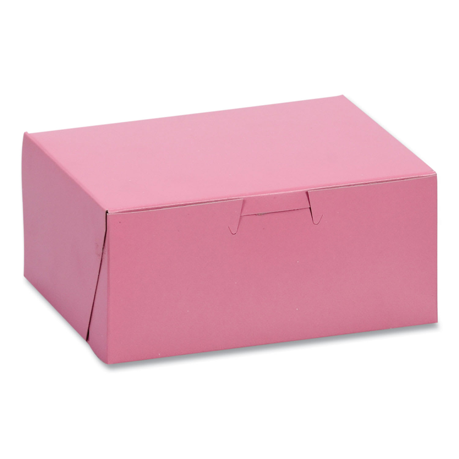 SCT SCH0803 Pink One-Piece Non-Window Bakery Box, 6 x 4.5 x 2.75, Pink, Paper, 250/Carton