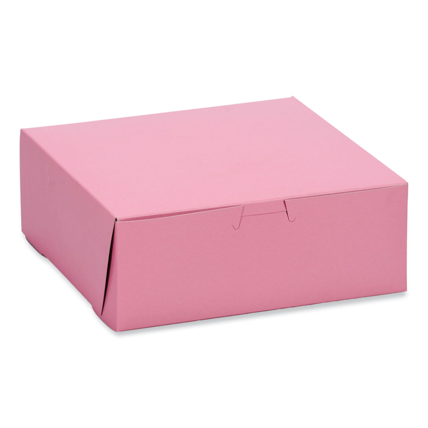 SCT SCH0837 Pink One-Piece Non-Window Bakery Box, 8 x 8 x 3, Pink, Paper, 250/Carton