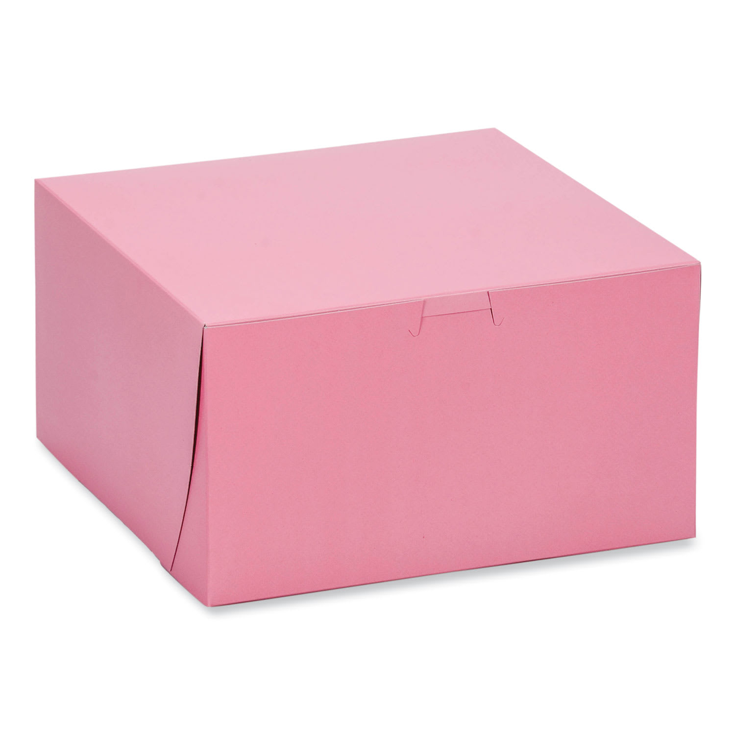 SCT SCH0845 Pink One-Piece Non-Window Bakery Box, 8 x 8 x 5, Pink, Paper, 100/Carton