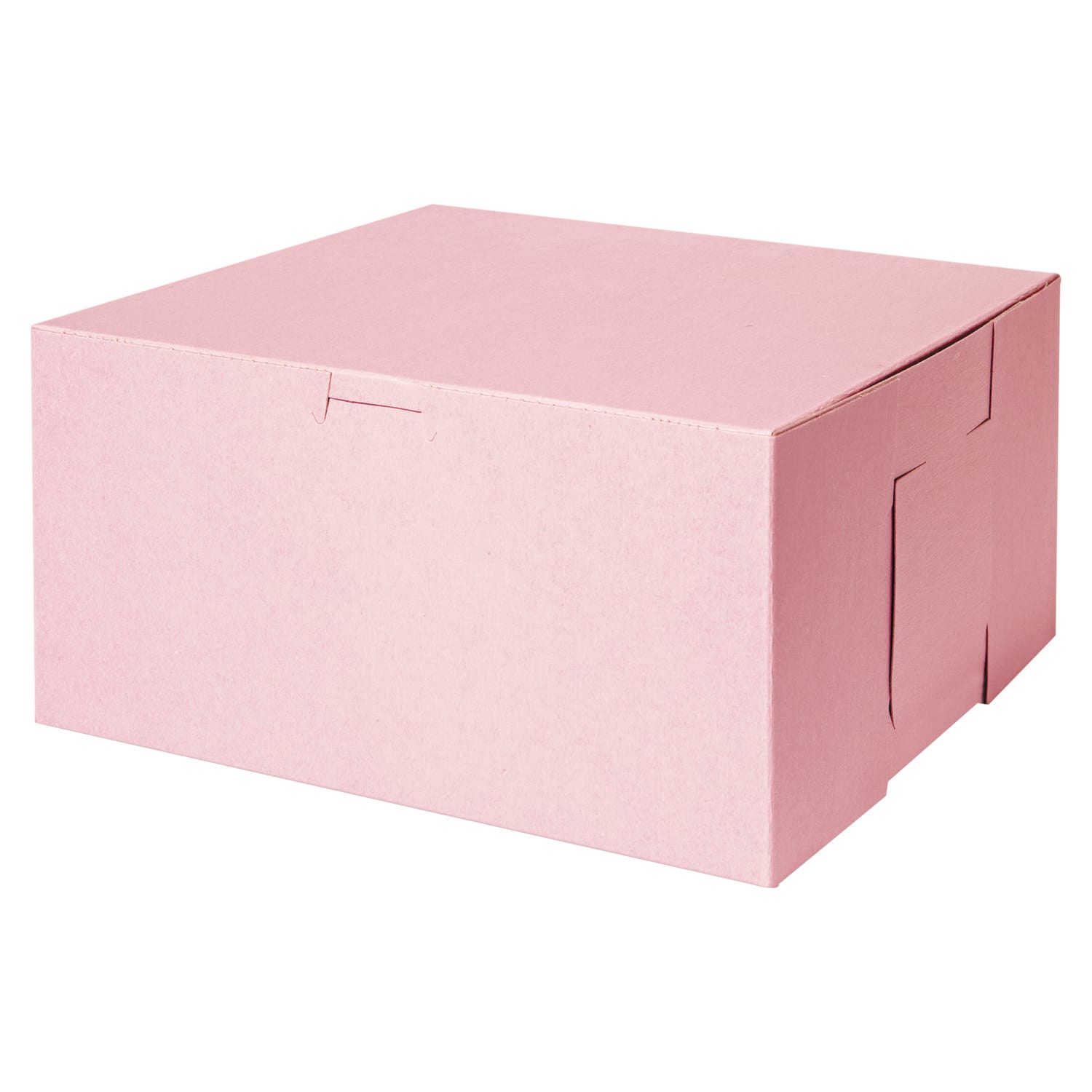 SCT SCH0878 Pink One-Piece Non-Window Bakery Box, 10 x 10 x 5, Pink, Paper, 100/Carton