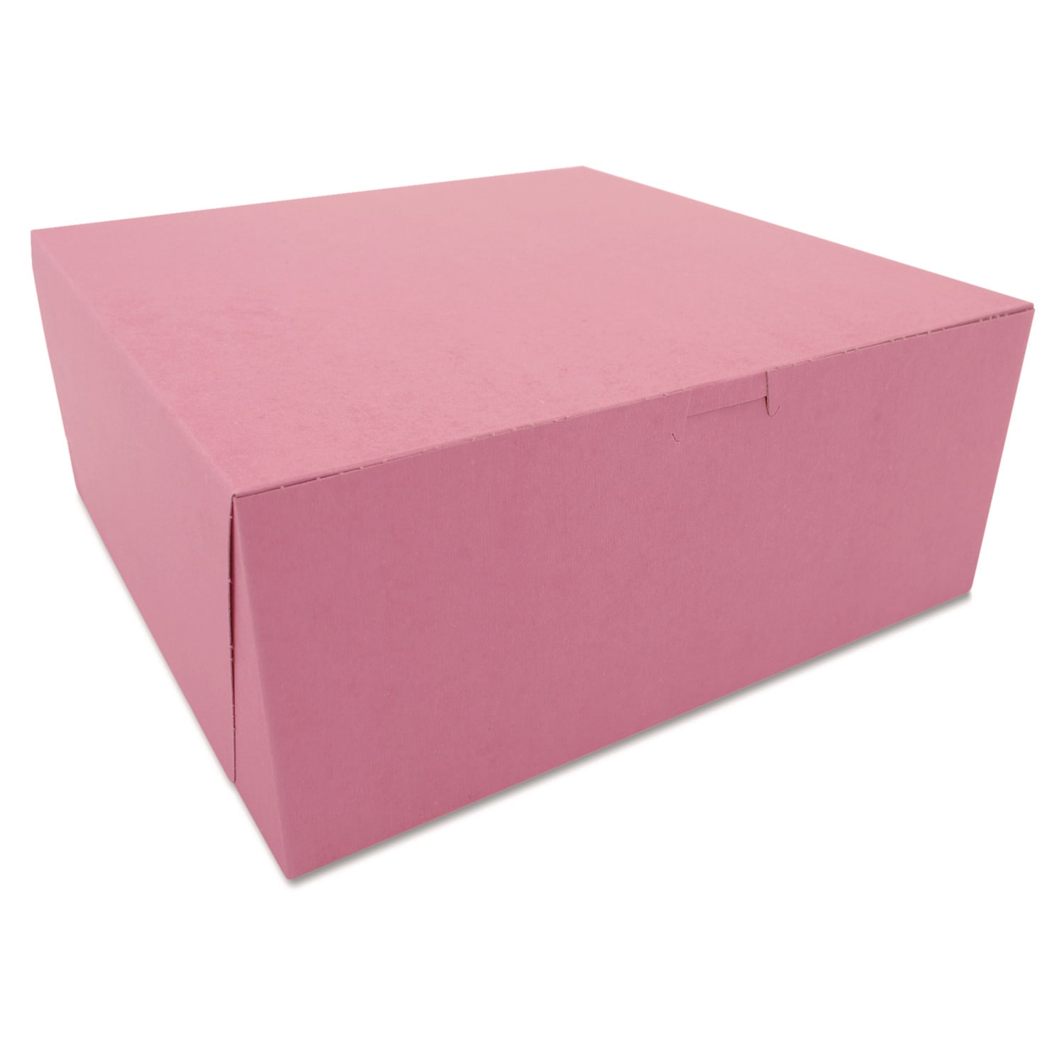 SCT SCH0887 Pink One-Piece Non-Window Bakery Box, 12 x 12 x 5, Pink, Paper, 100/Carton