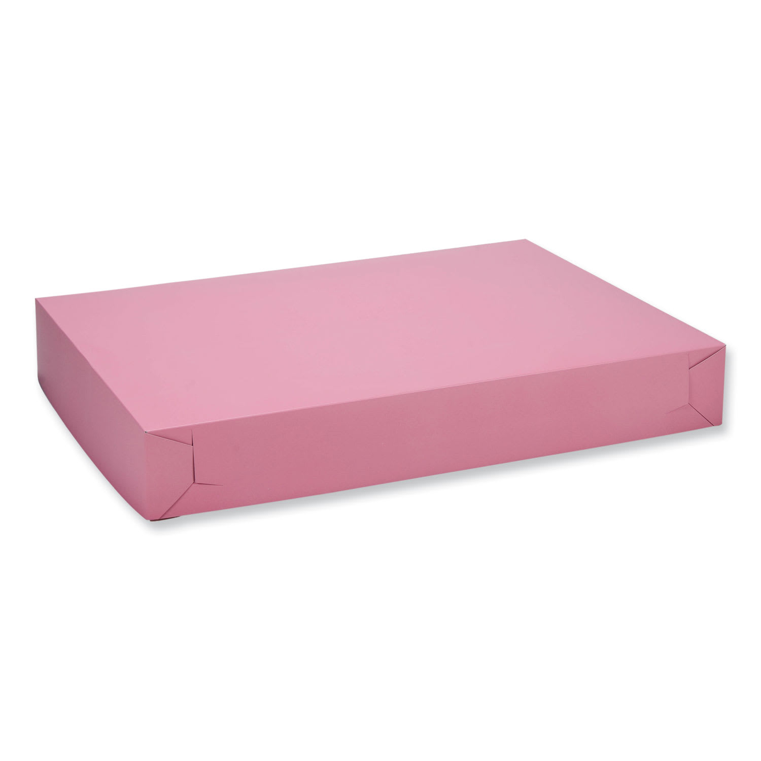 SCT SCH0899 White Two-Piece Non-Window Bakery Boxes, 28 x 20 x 4, Pink, Paper, 50/Carton