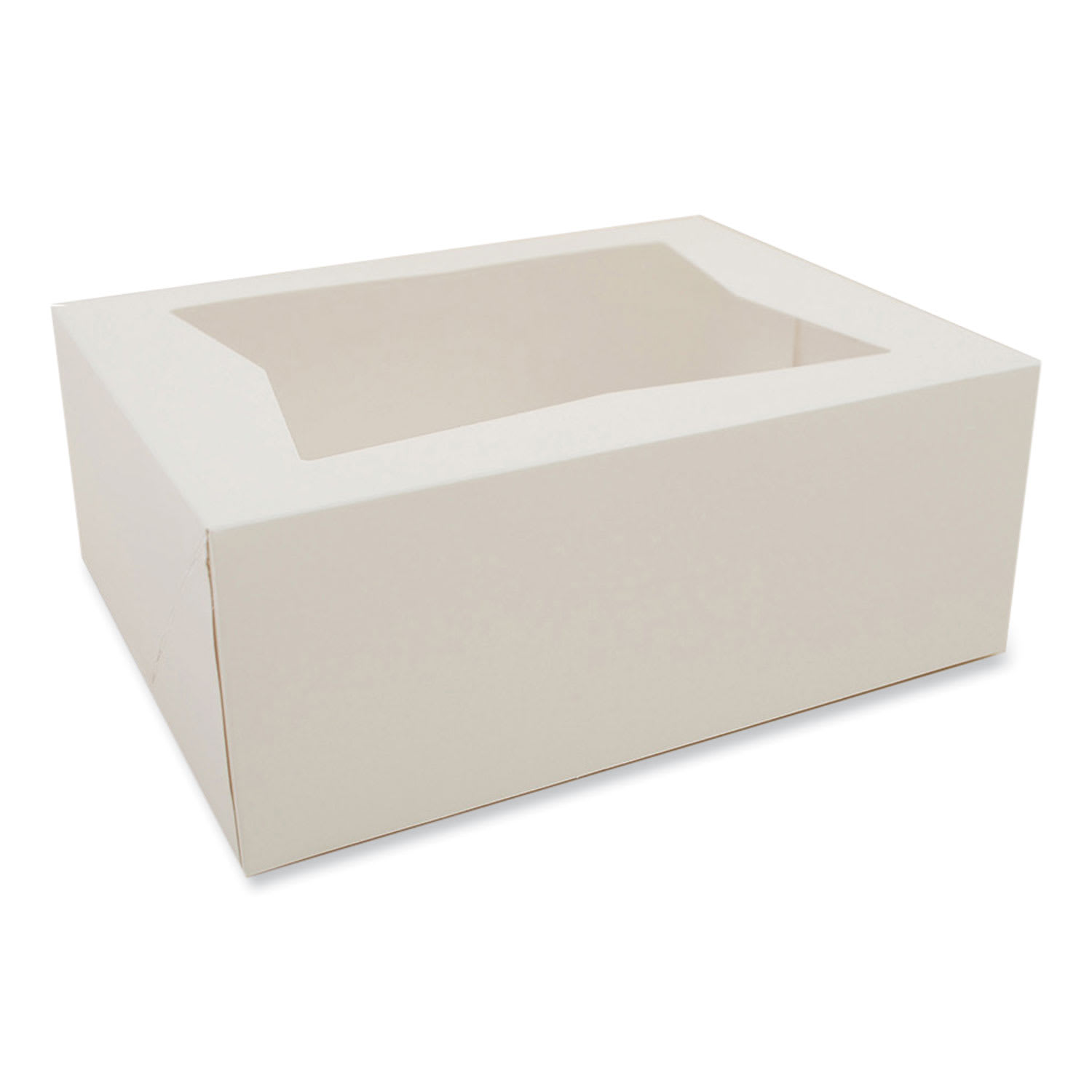 SCT SCH24223 White Window Bakery Boxes with Attached Flip Top, 4-Corner Beers Design, 10 x 10 x 4, White, Paper, 200/Carton