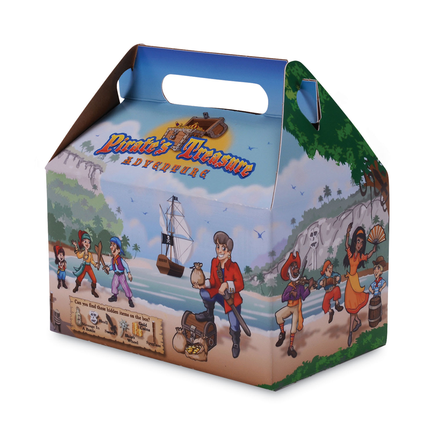 SCT SCH2793 Pirate Kid's Meal Barn Boxes, 6.43 x 4 x 3.75, Brown, Paper, 96/Carton