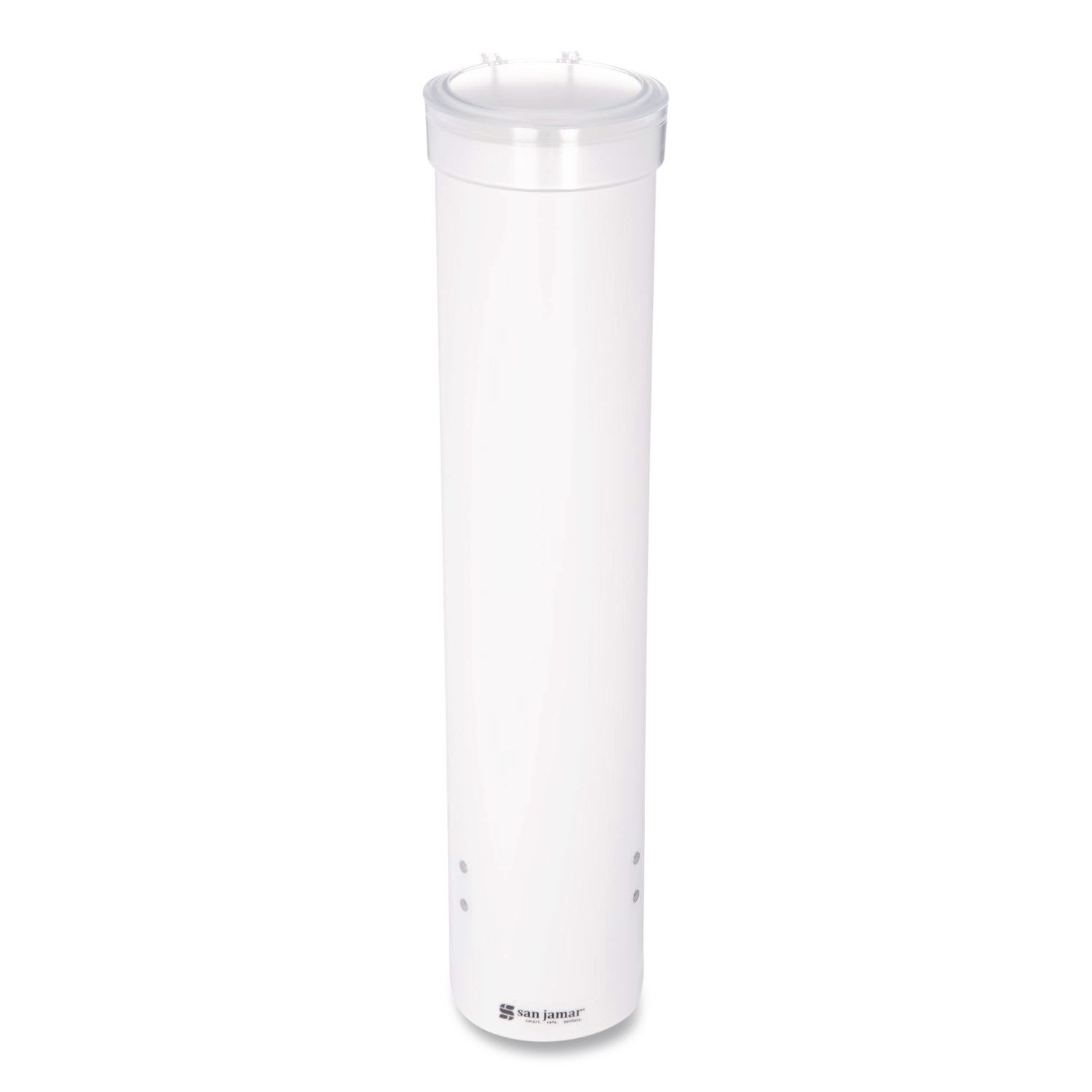 San Jamar SJMC3165WH Medium Pull-Type Water Cup Dispenser, White, 24/Carton