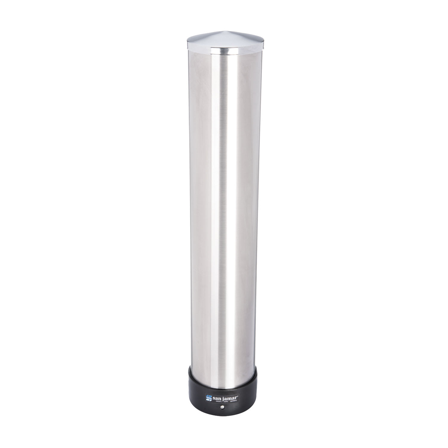 San Jamar SJMC3400P Large Water Cup Dispenser With Removable Cap, For 12 Oz To 24 Oz Cups, Stainless Steel