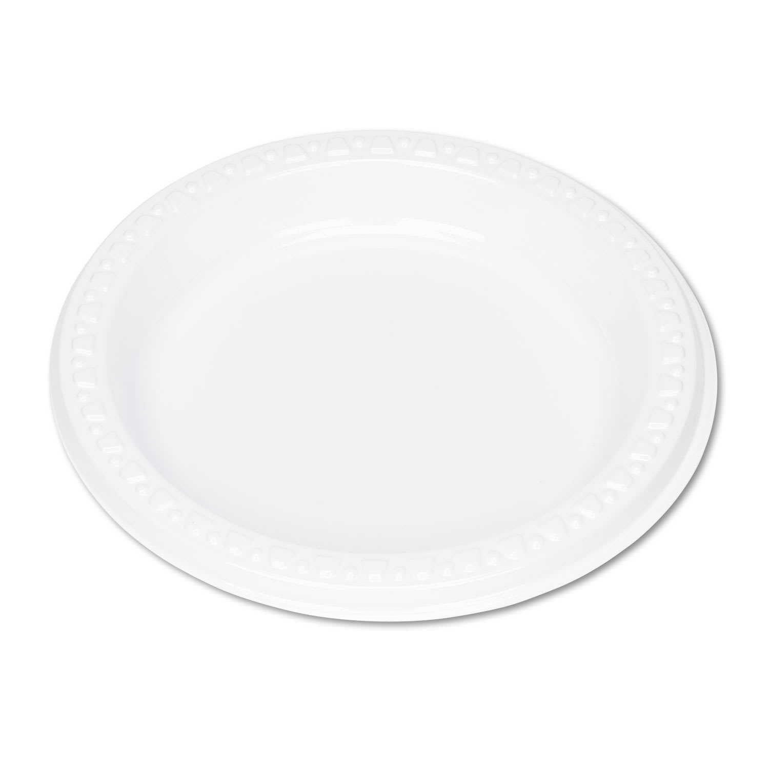 Tablemate TBL6644WH Plastic Dinnerware, Plates, 6" Dia, White, 125/pack