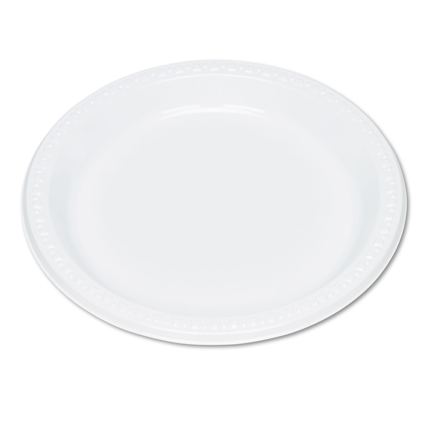 Tablemate TBL9644WH Plastic Dinnerware, Plates, 9" Dia, White, 500/Carton