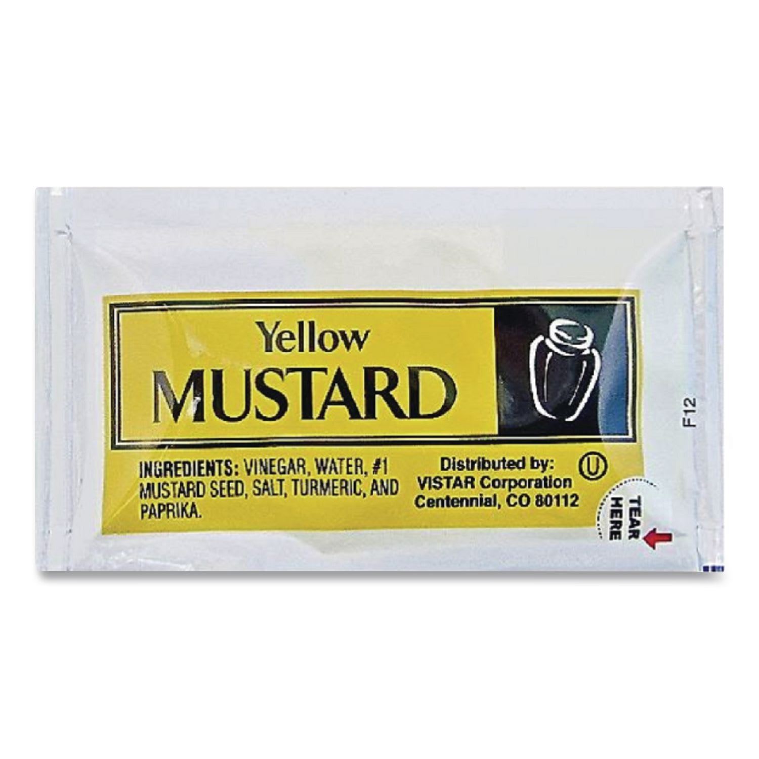 Vistar VST80006 Condiment Packets, Mustard, 0.16 Oz Packet, 200/carton